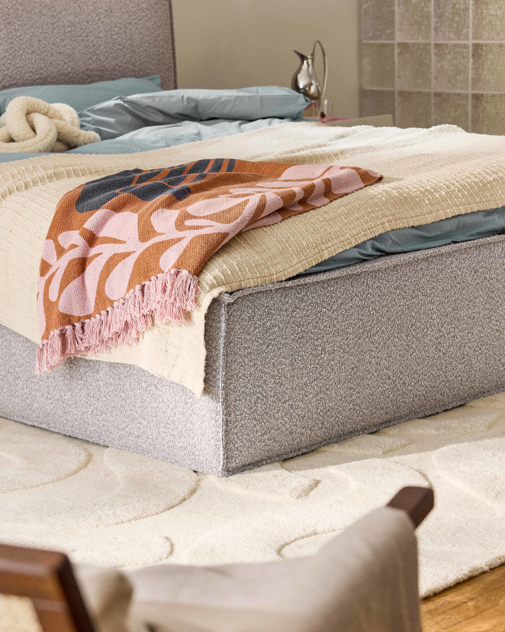 Dream Upholstered Bouclé Bed