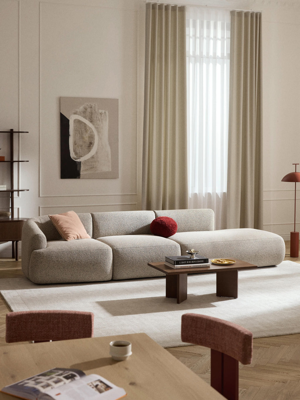 Sofia Modular Bouclé Chaise (4-seater)