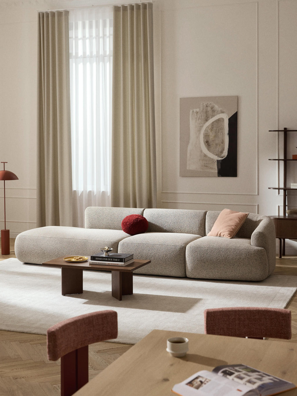 Sofia Modular Bouclé Chaise (4-seater)