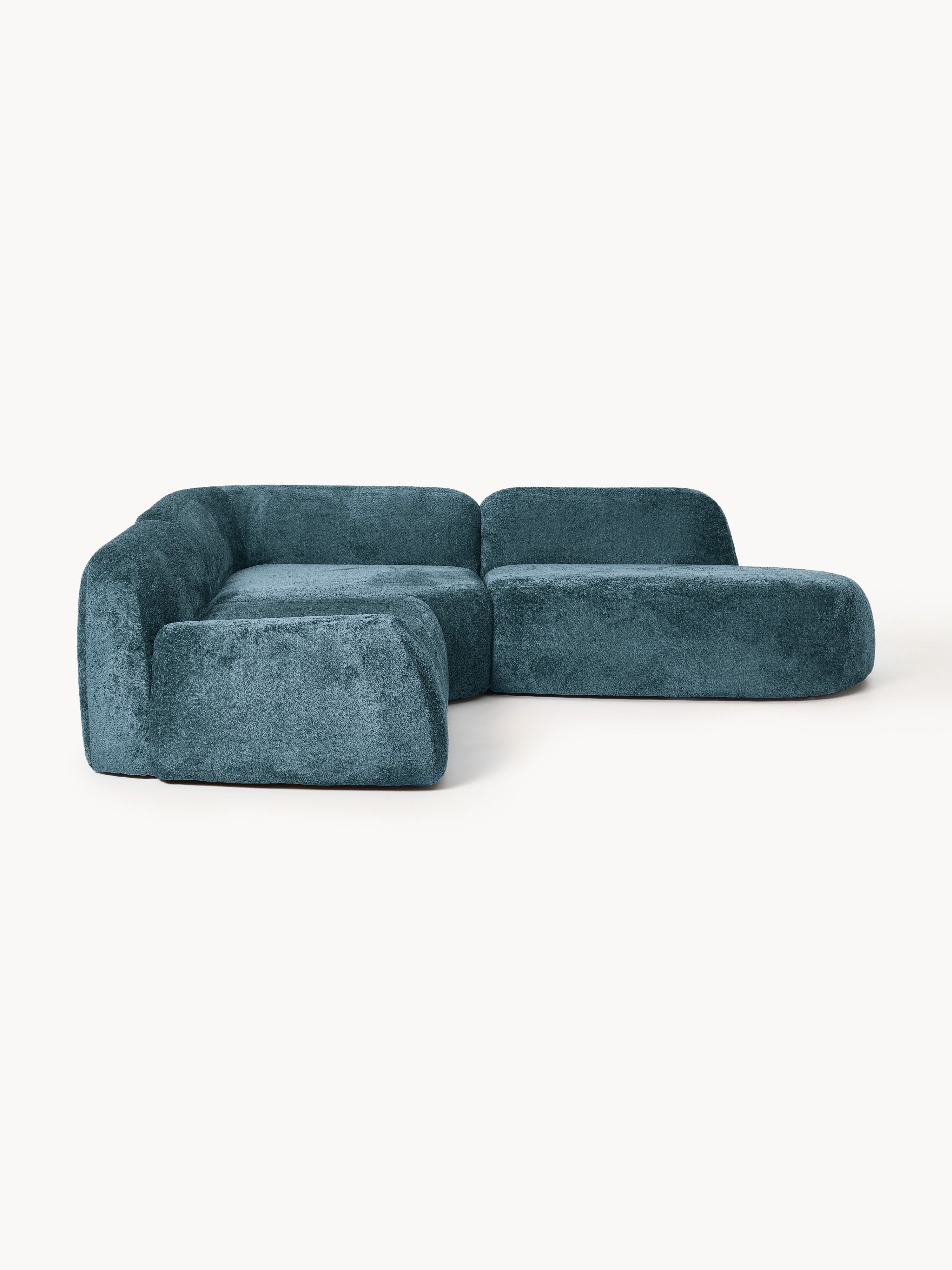 Gallery image 1 - Modular Teddy Bouclé Corner Sofa Wolke (4-seater) with Chaise End