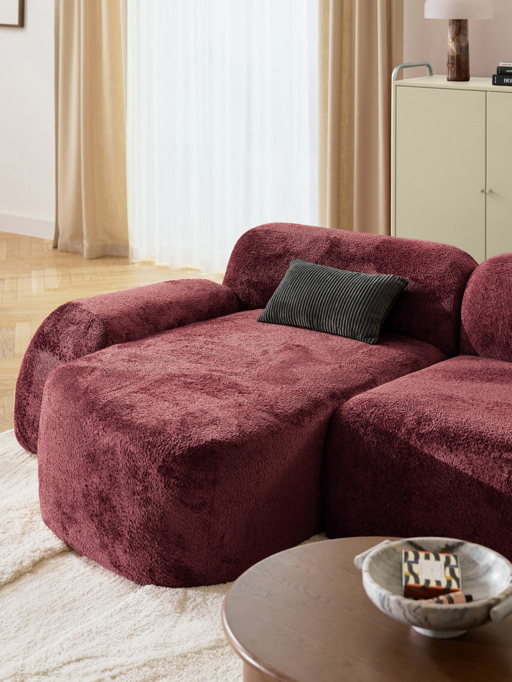 Wolke Teddy Bouclé Chaise Corner Module