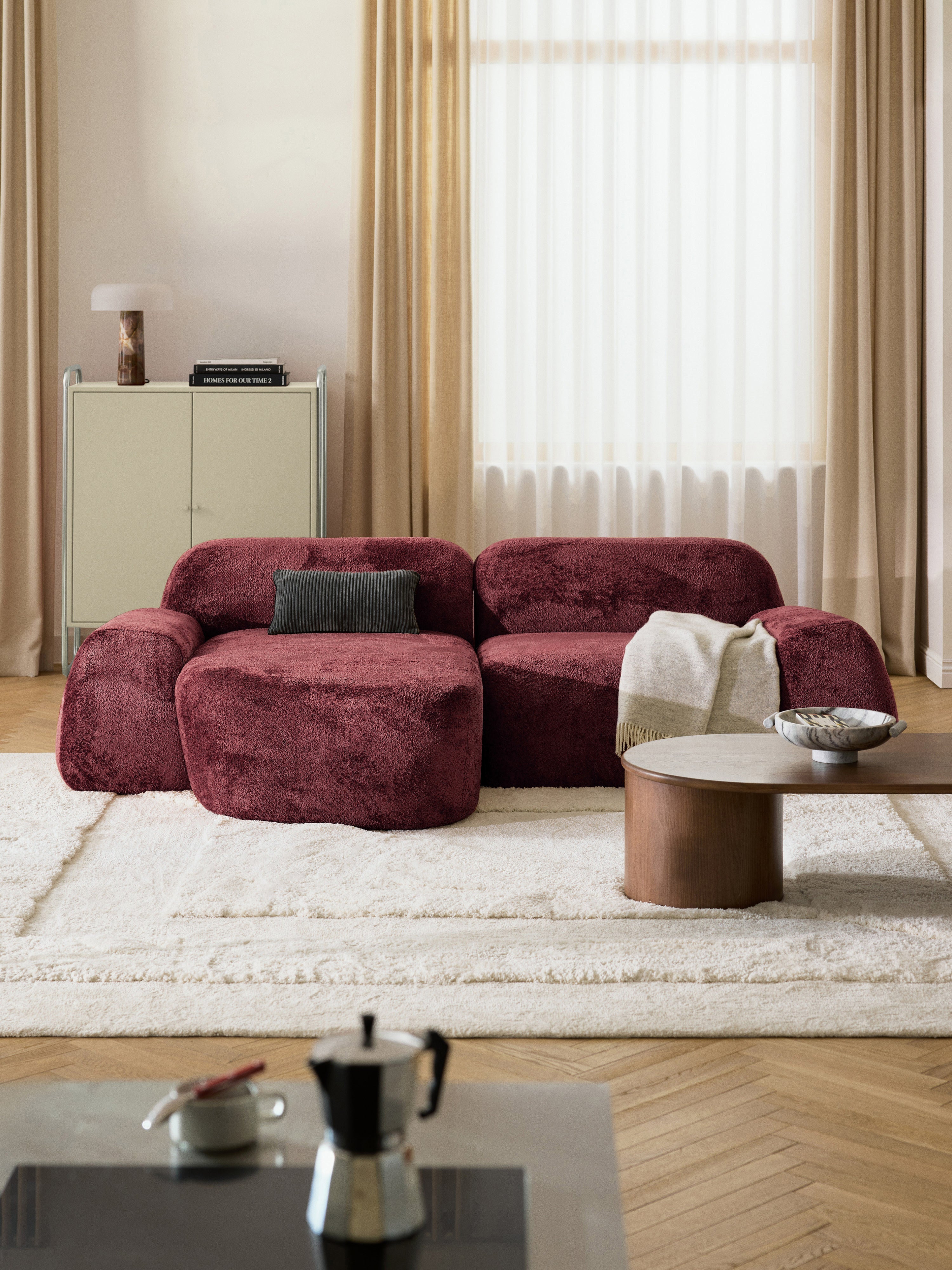 Wolke Teddy Bouclé Chaise Corner Module