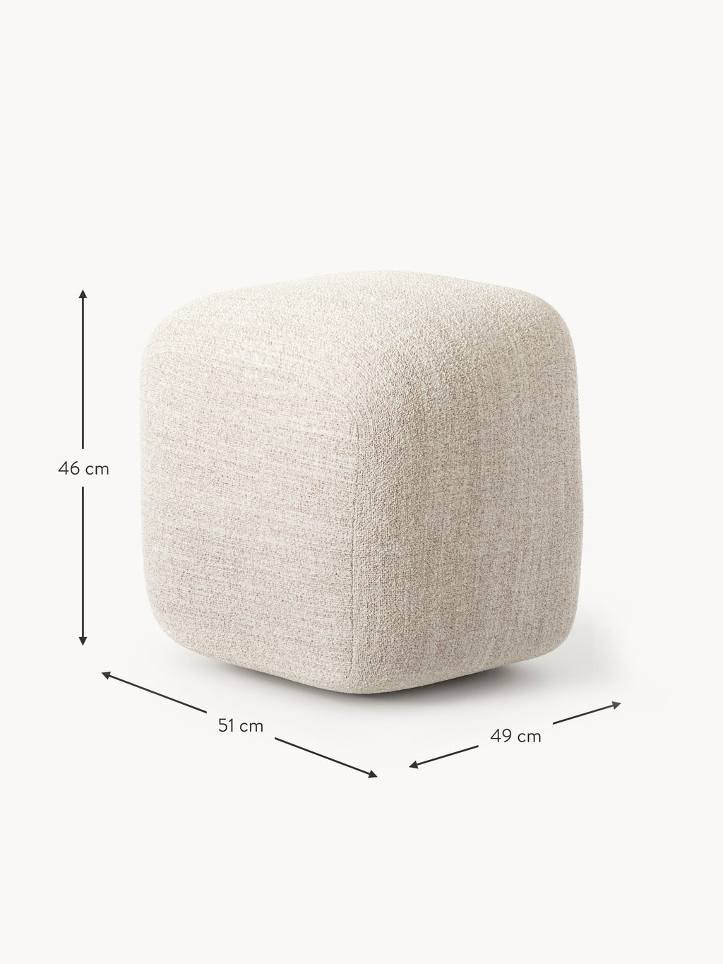 Wolke High Bouclé Ottoman