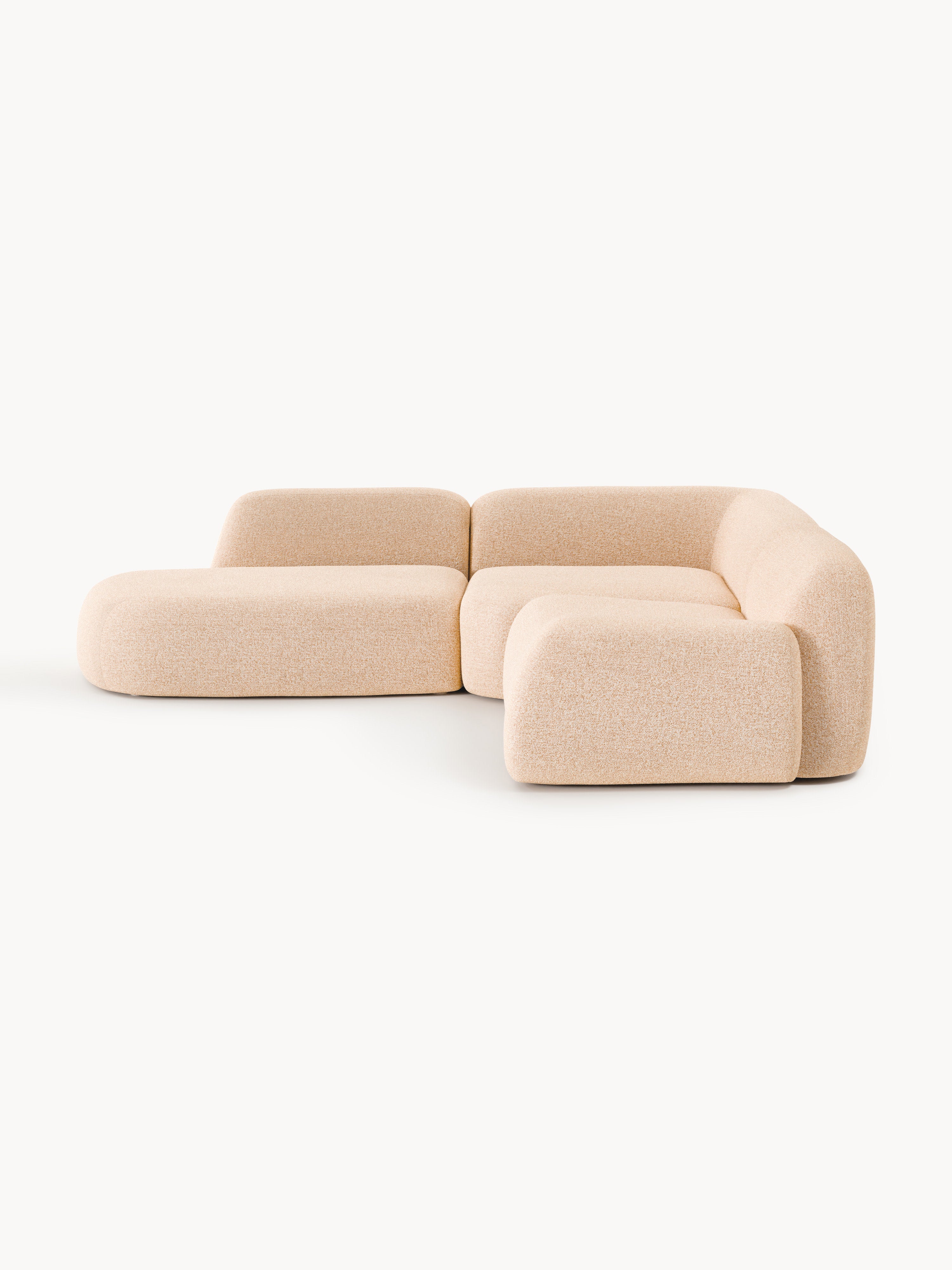 Wolke Modular Bouclé Corner Sofa (4-seater) with Chaise End