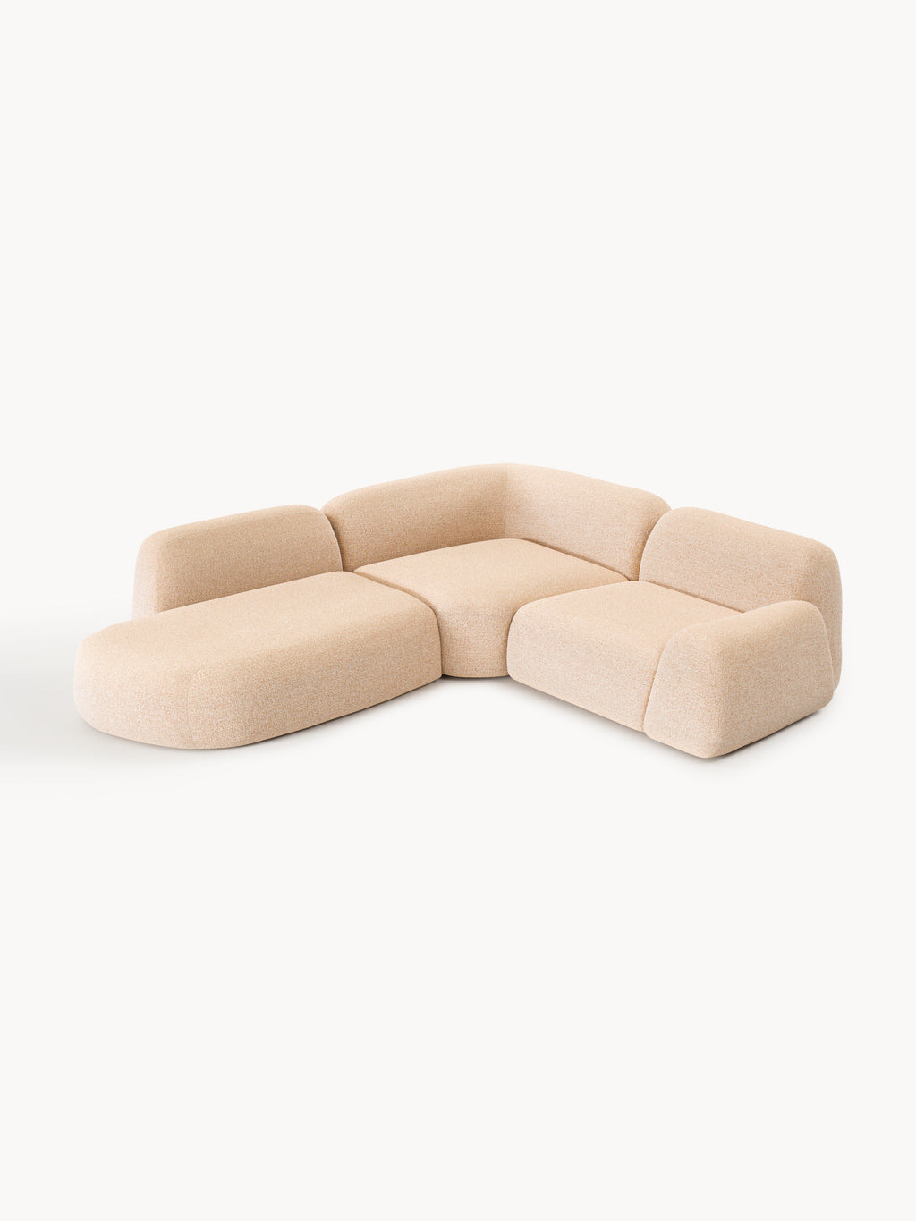 Wolke Modular Bouclé Corner Sofa (4-seater) with Chaise End