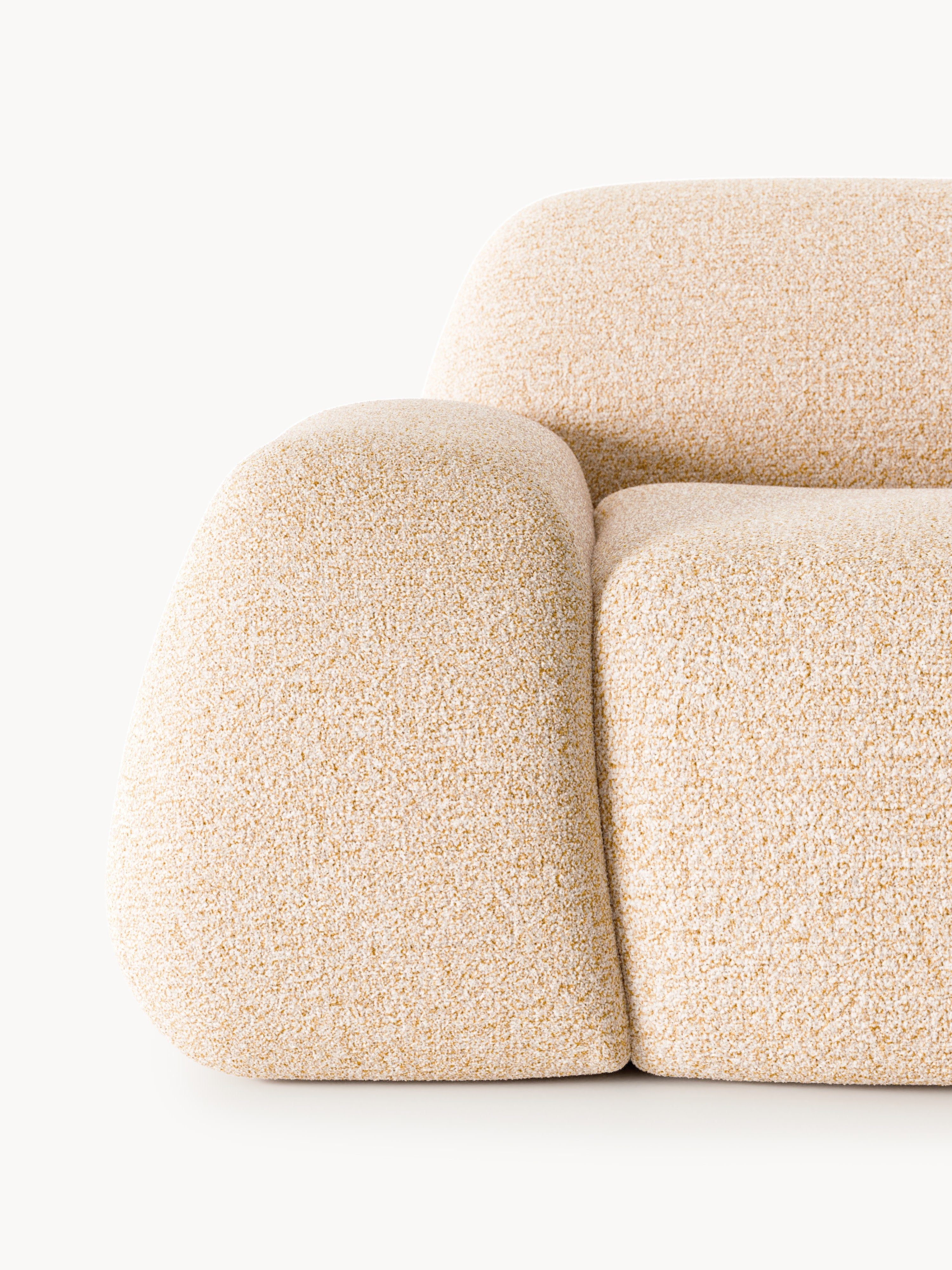 Wolke Bouclé Sofa (2-seater) with Chaise End