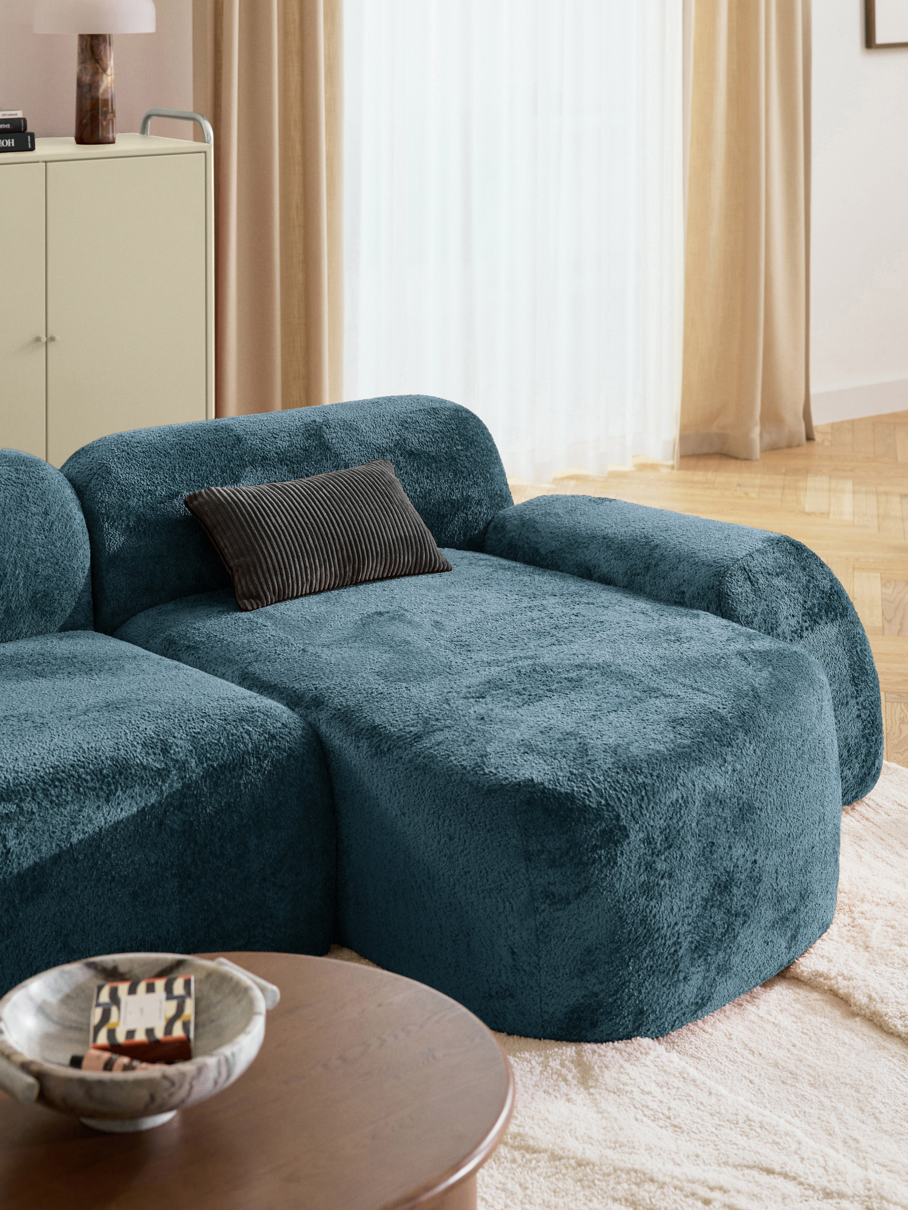 Wolke Modular Teddy Bouclé Corner Sofa (4-seater) with Chaise End