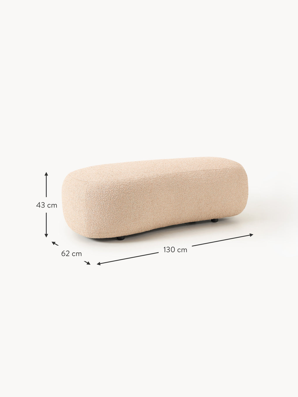 Alba Bouclé XL Ottoman