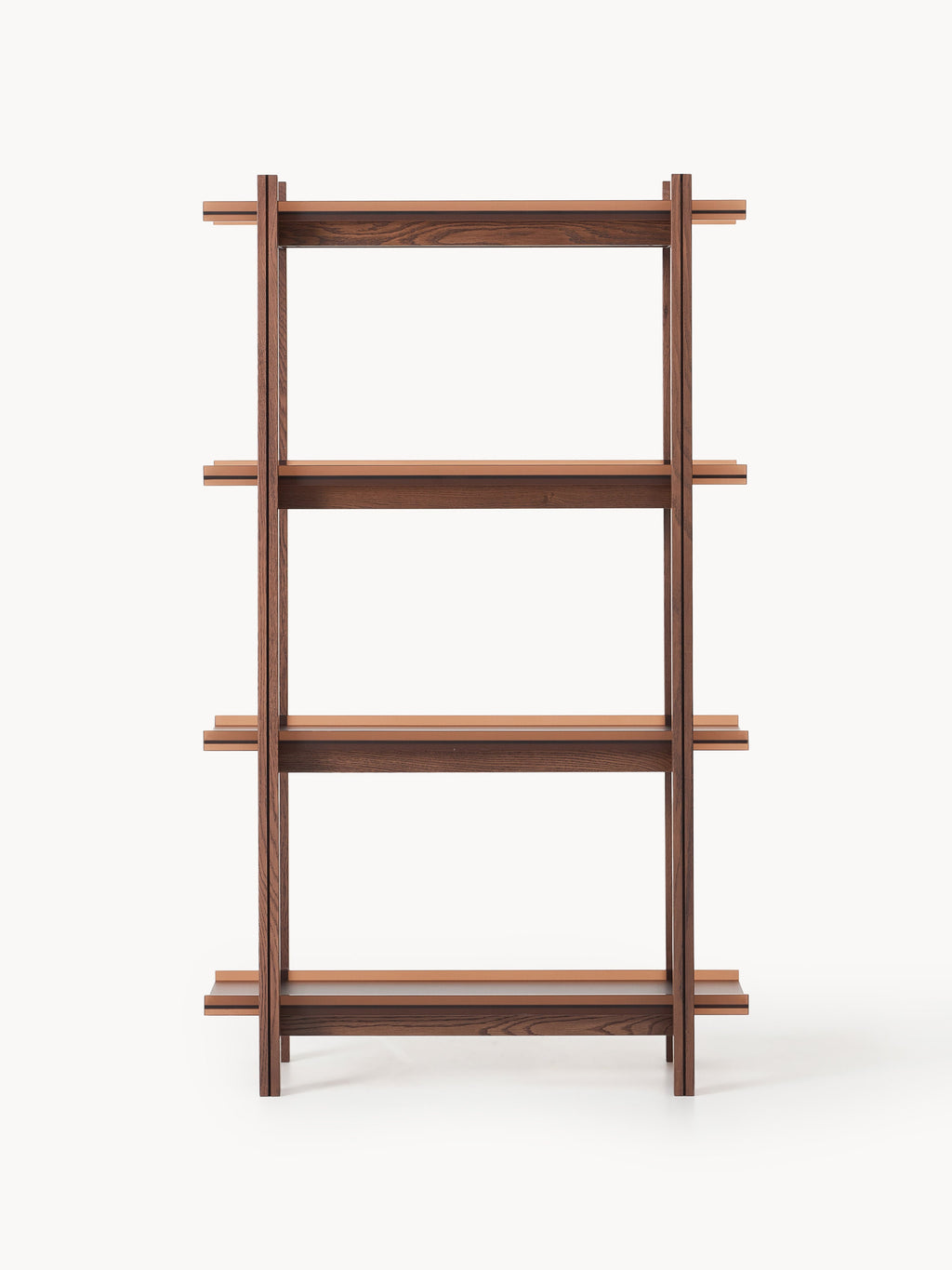 Alex Large Oak Shelving Unit with Glass Shelves