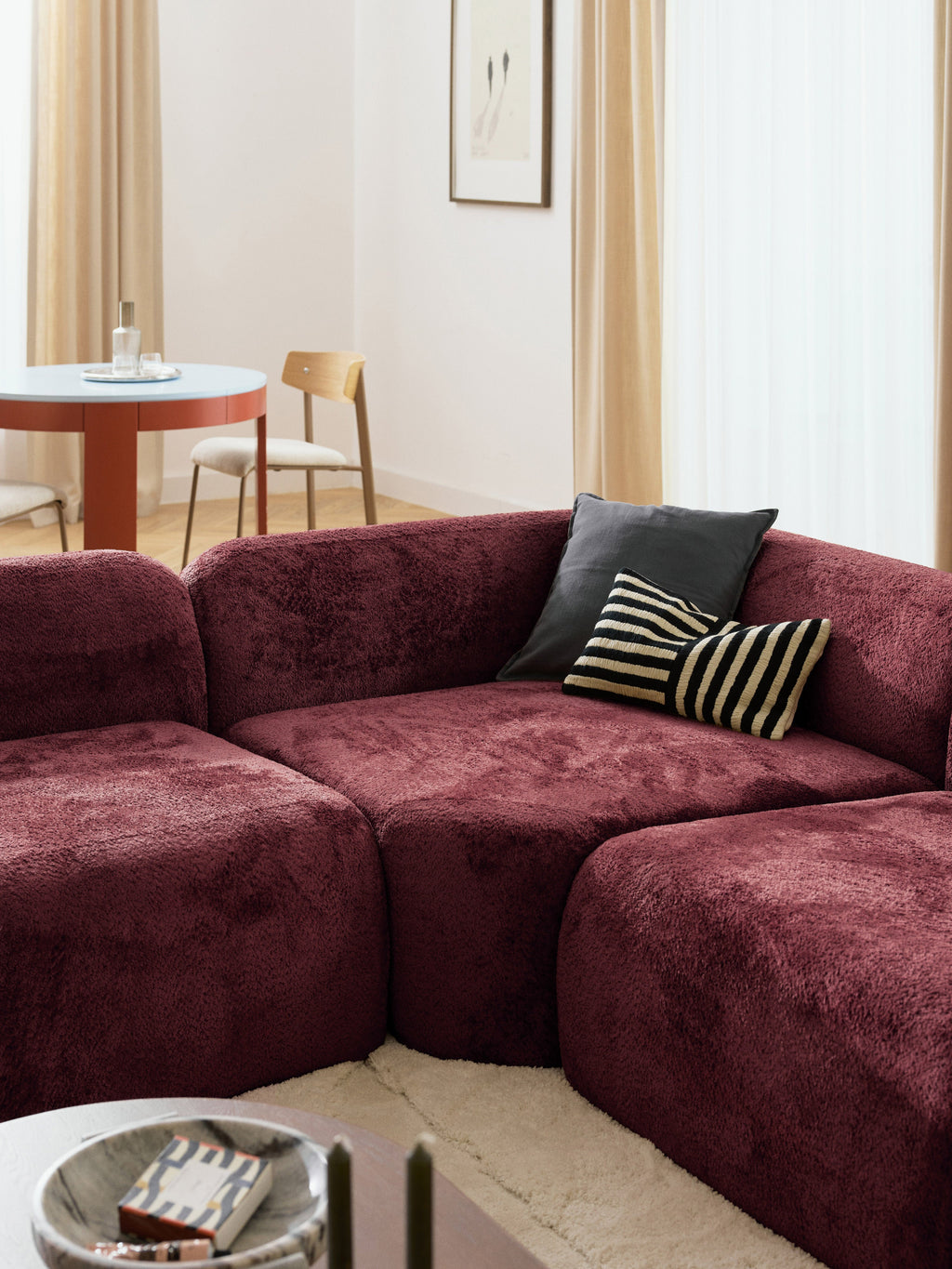 Wolke XL Modular Teddy Bouclé Corner Sofa with Chaise Ends