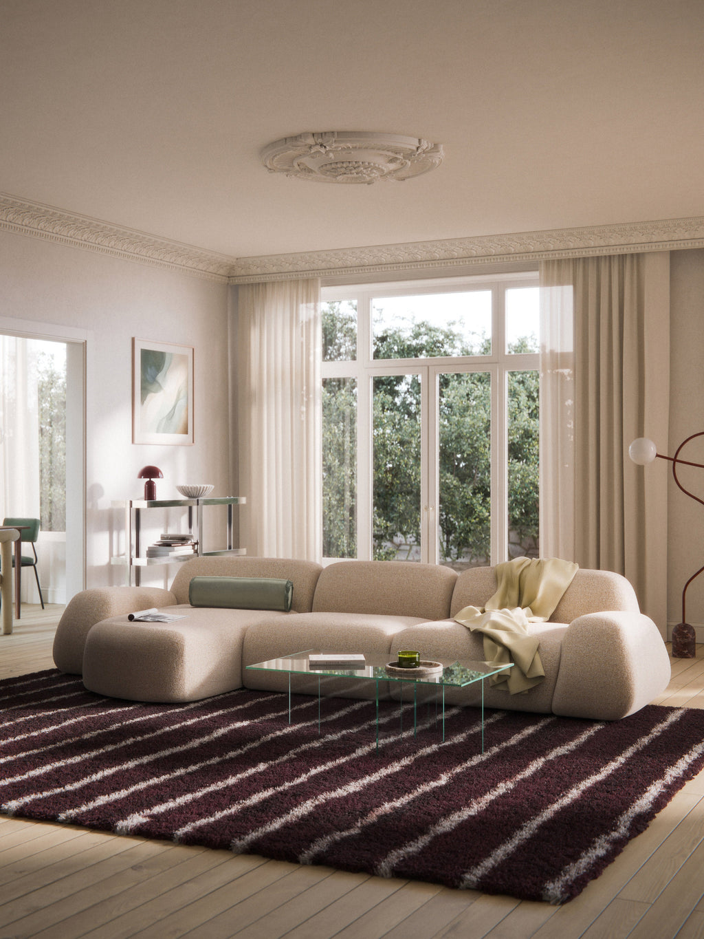 Wolke Bouclé Chaise Corner Module
