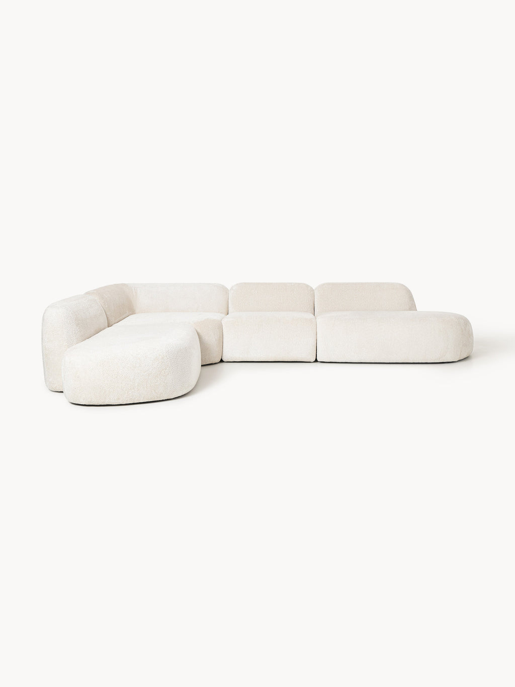 Gallery image 1 - XL Modular Teddy Bouclé Corner Sofa Wolke with Chaise Ends