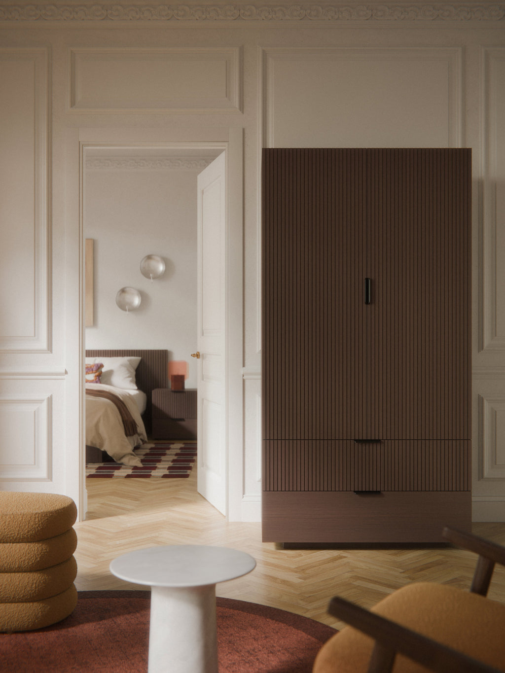 Sato Wooden Compact Wardrobe