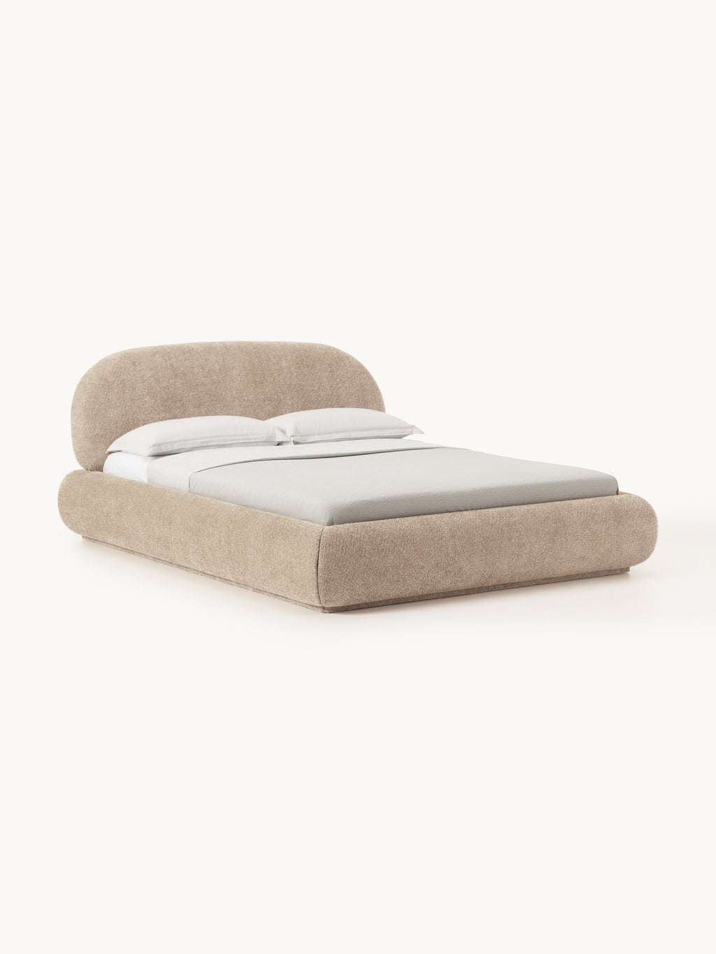 Gallery image 1 - Upholstered Teddy Bouclé Bed Alba with Storage