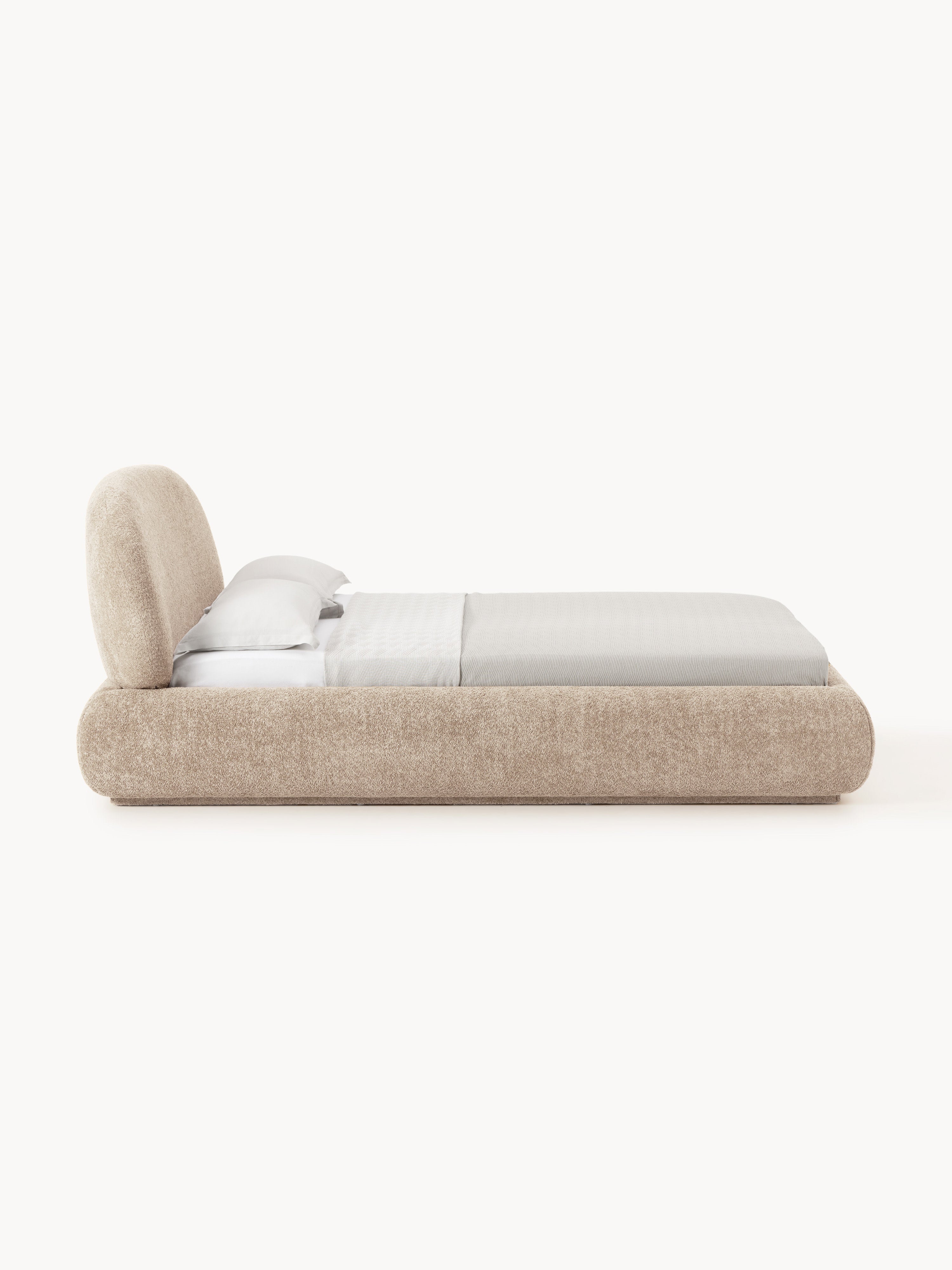 Alba Upholstered Teddy Bouclé Bed with Storage