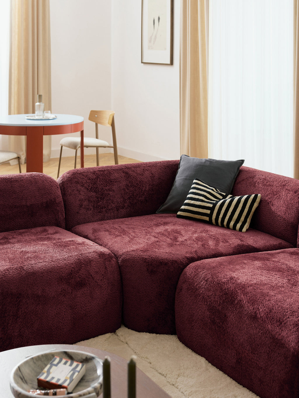 Wolke XL Modular Teddy Bouclé Corner Sofa with Chaise End