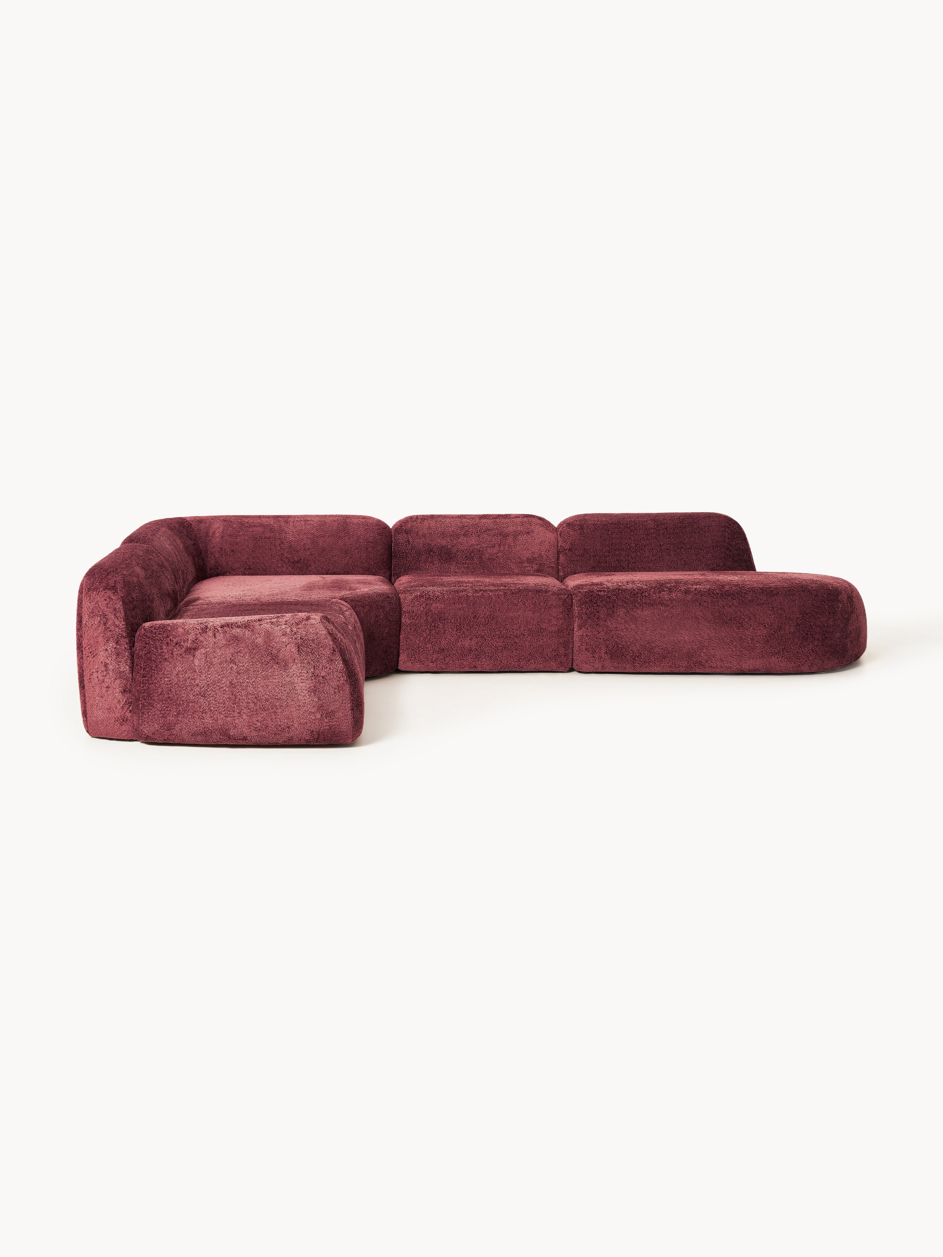 Wolke XL Modular Teddy Bouclé Corner Sofa with Chaise End