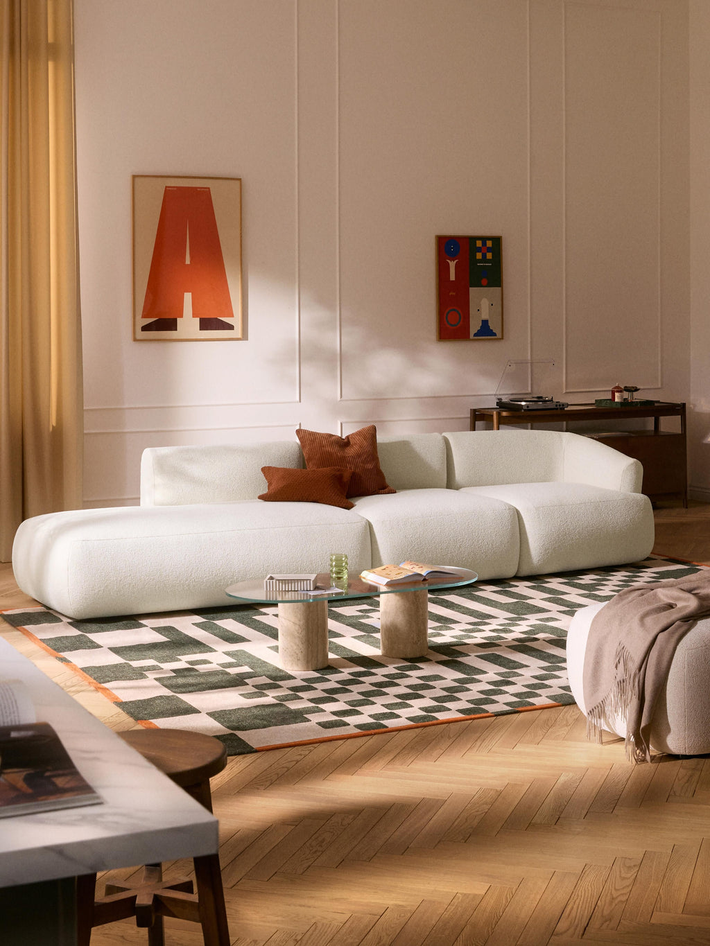 Sofia Modular Bouclé Chaise (4-seater)