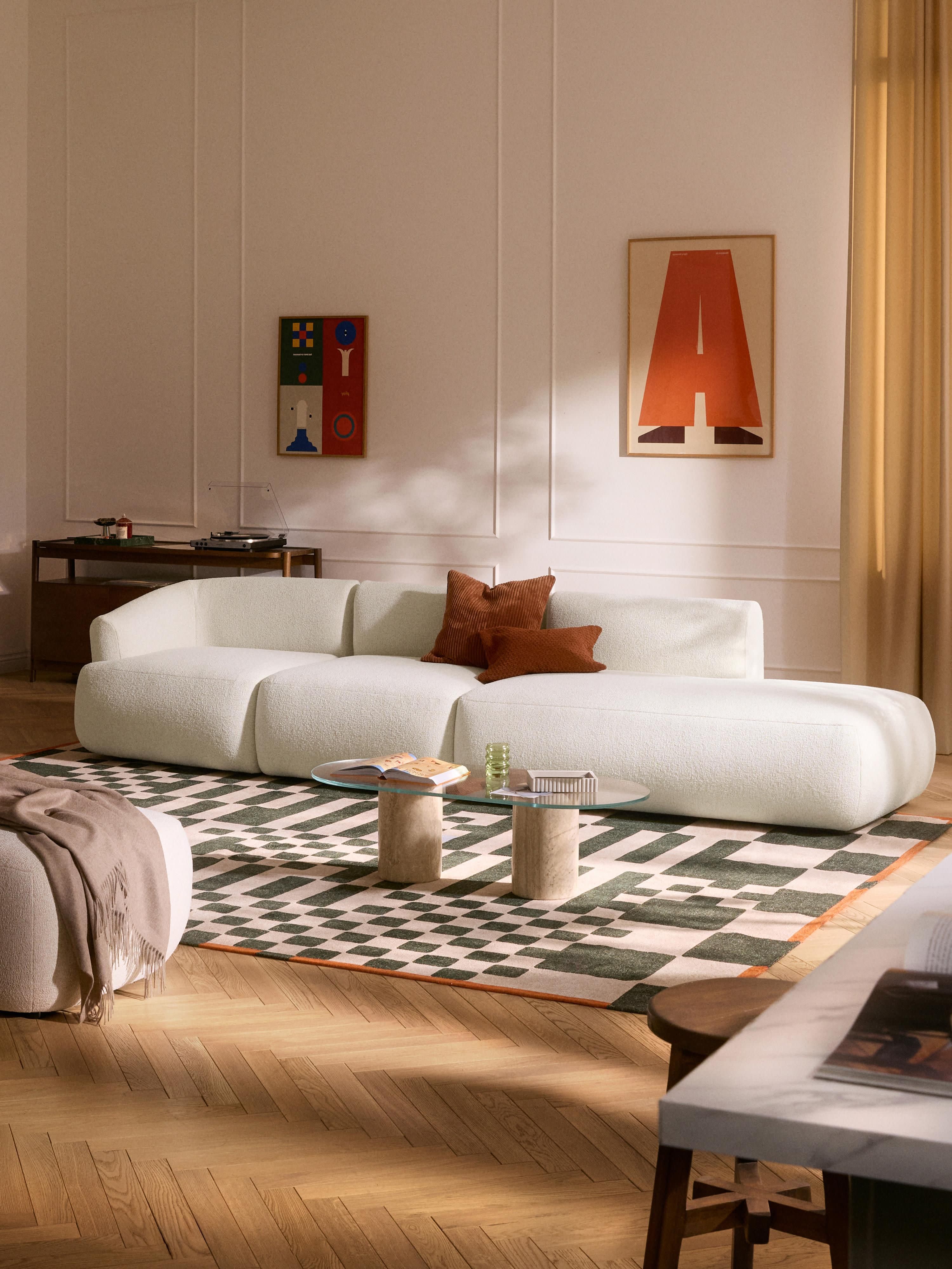 Sofia Modular Bouclé Chaise (4-seater)