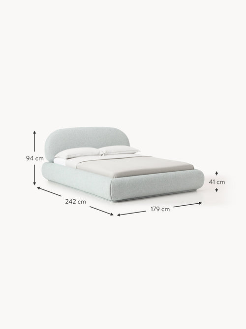 Alba Upholstered Bouclé Bed with Storage