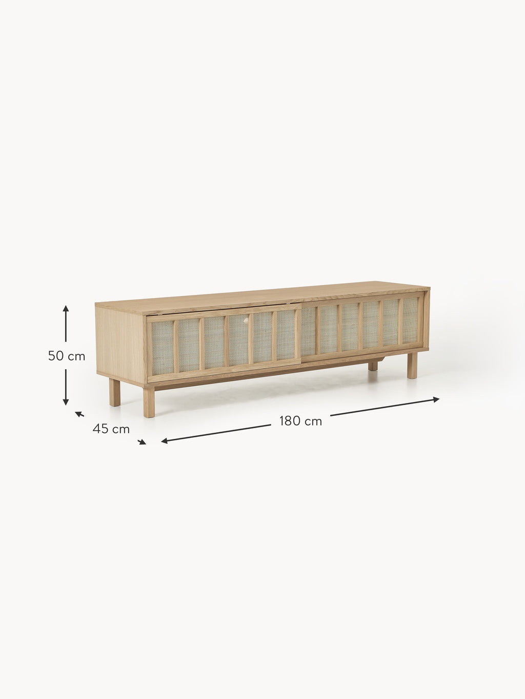 Echo TV Stand with Rattan Fronts