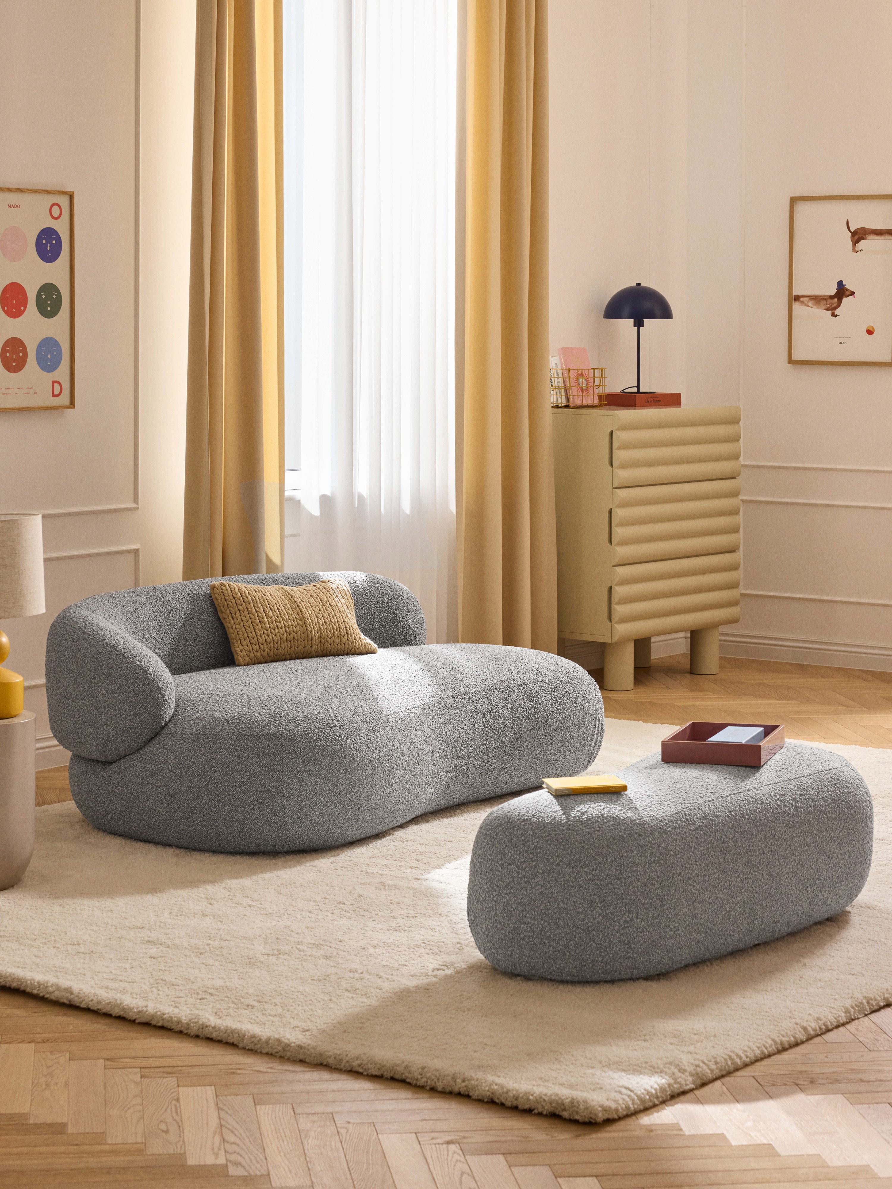 Alba Bouclé Sofa (2-seater)