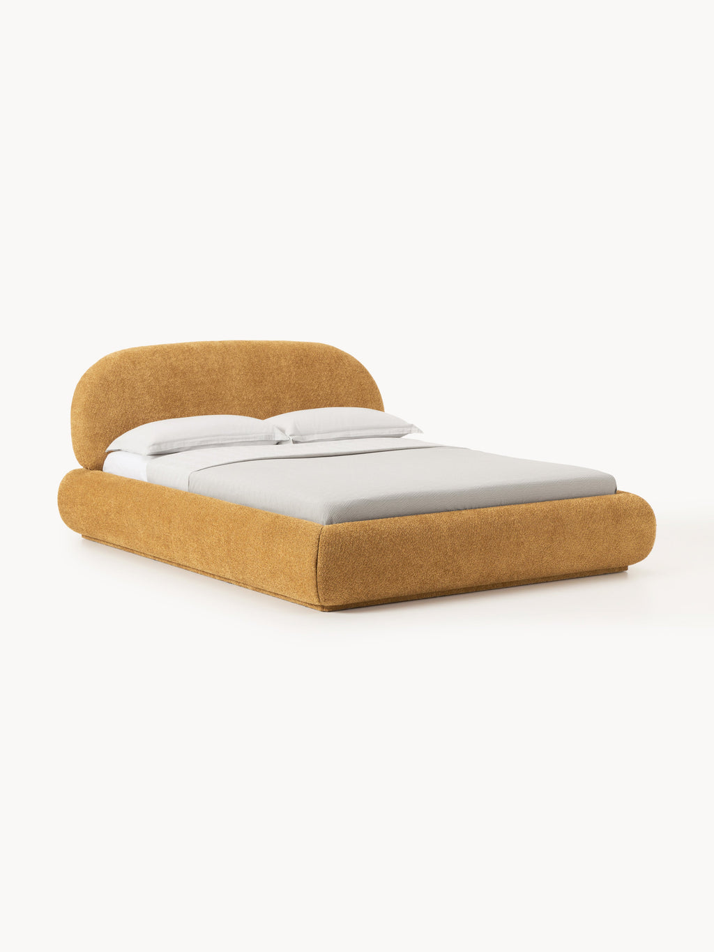 Gallery image 1 - Upholstered Teddy Bouclé Bed Alba with Storage