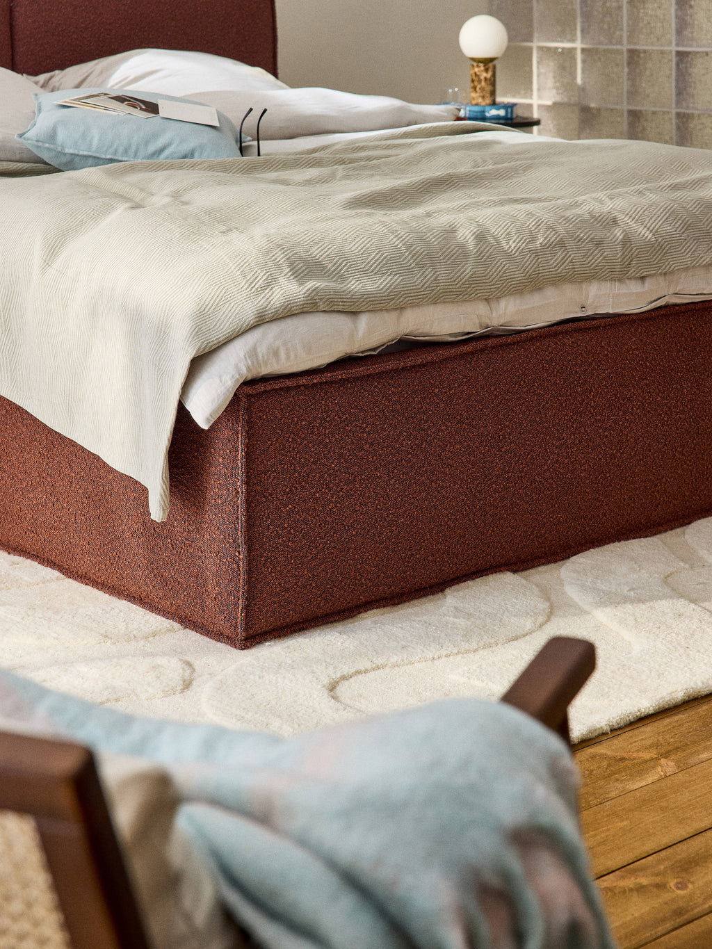 Dream Upholstered Bouclé Bed with Storage