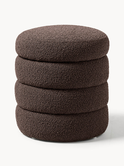 Gallery image 1 - Bouclé Upholstered Stool Alto with Storage Space