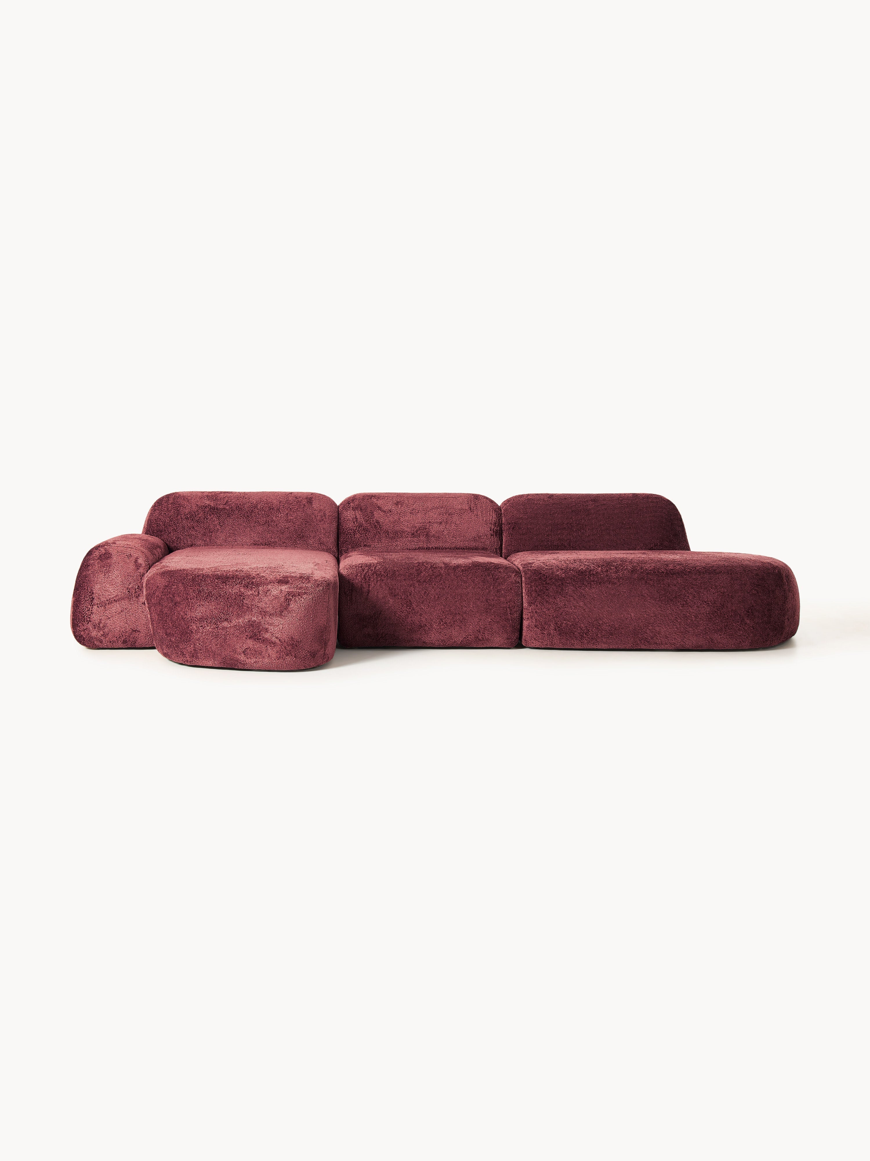 Gallery image 1 - Modular Teddy Bouclé Corner Sofa Wolke (4-seater) with Chaise End