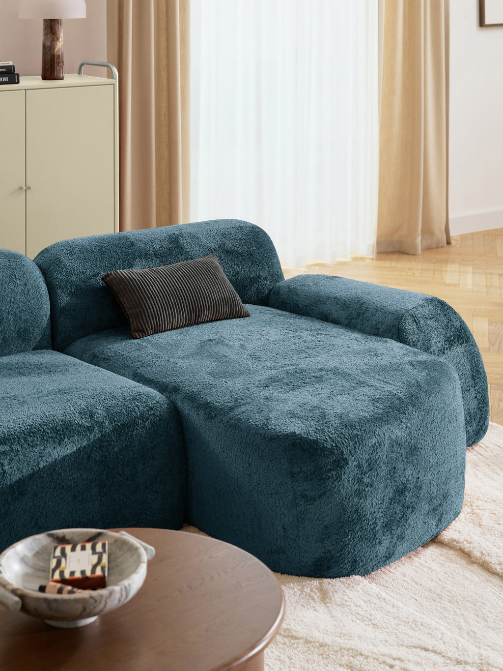 Wolke Teddy Bouclé Chaise Corner Module
