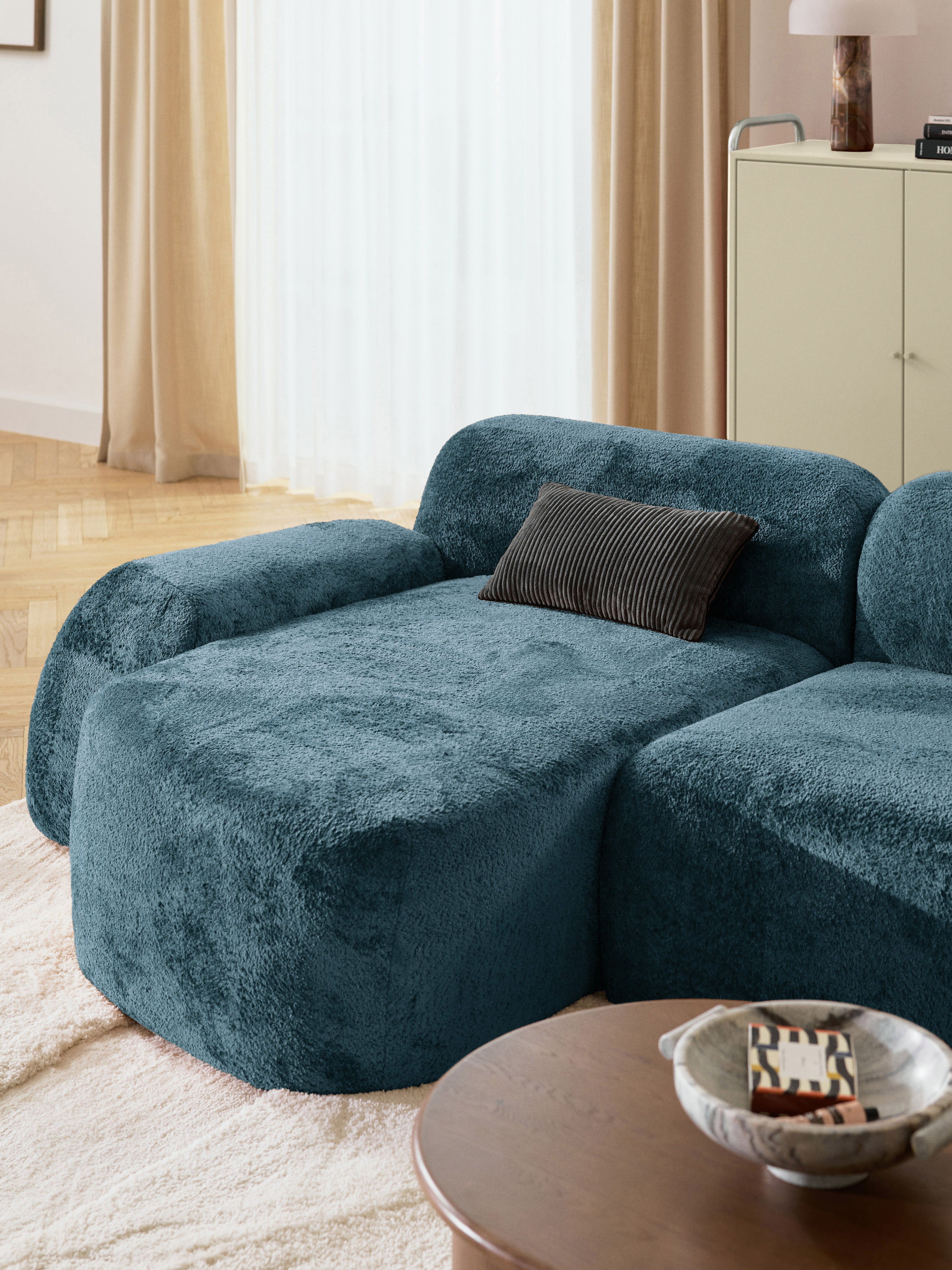 Wolke Teddy Bouclé Chaise Corner Module