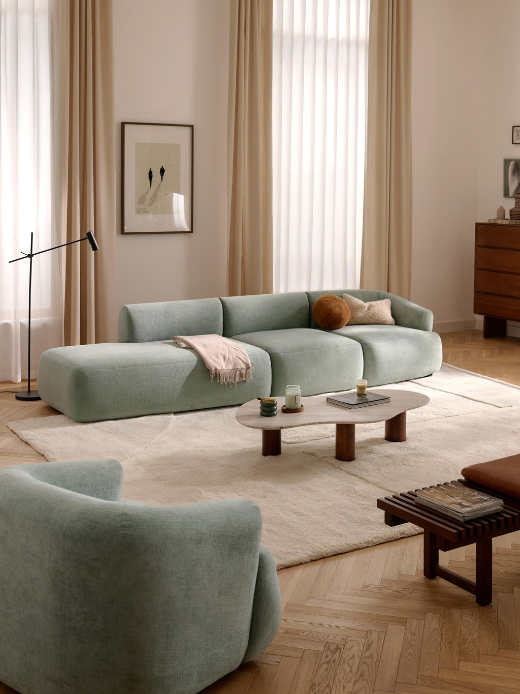 Sofia Modular Ottoman (4-seater)
