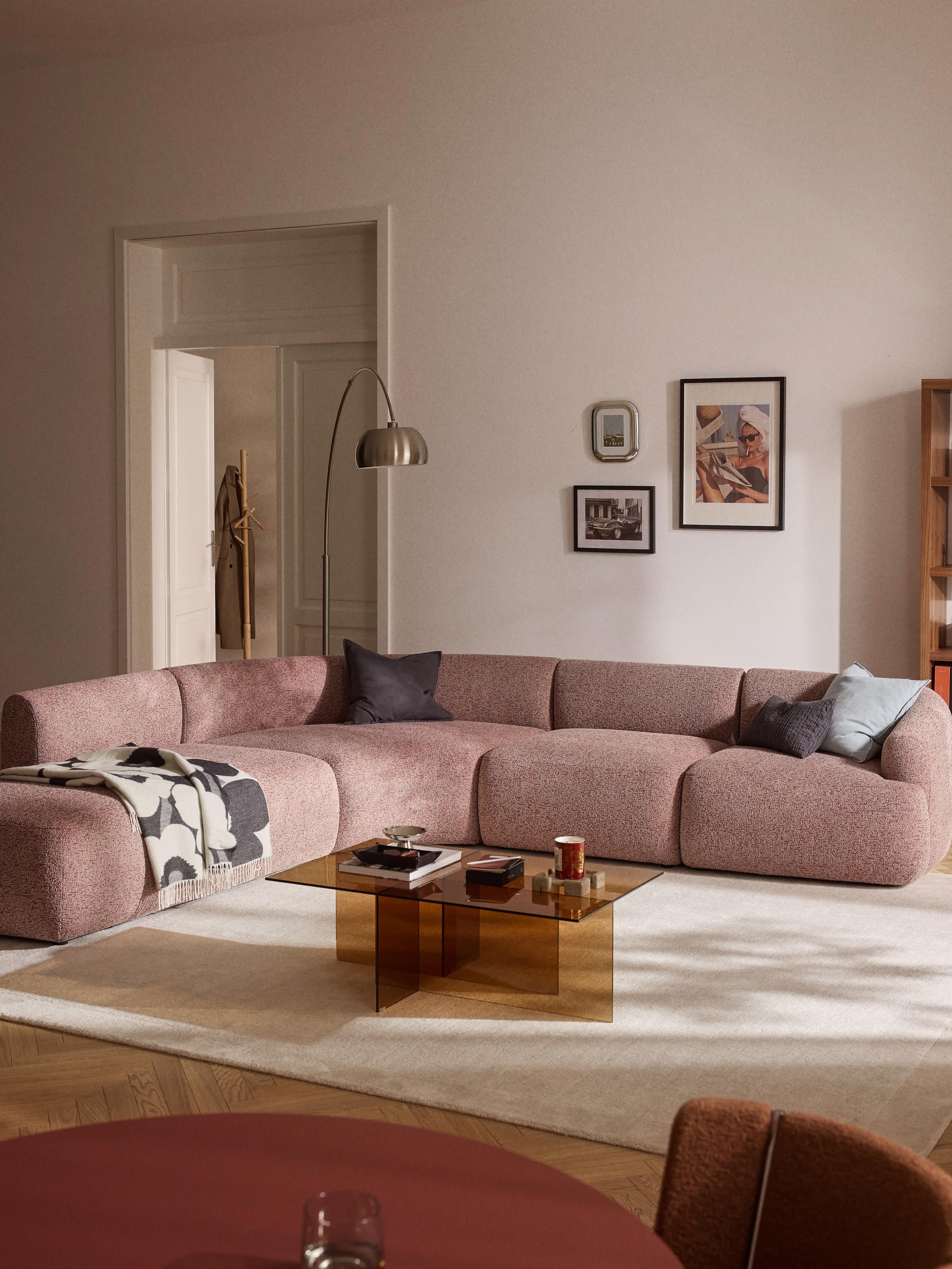 Sofia Modular Bouclé Corner Sofa (4-seater)