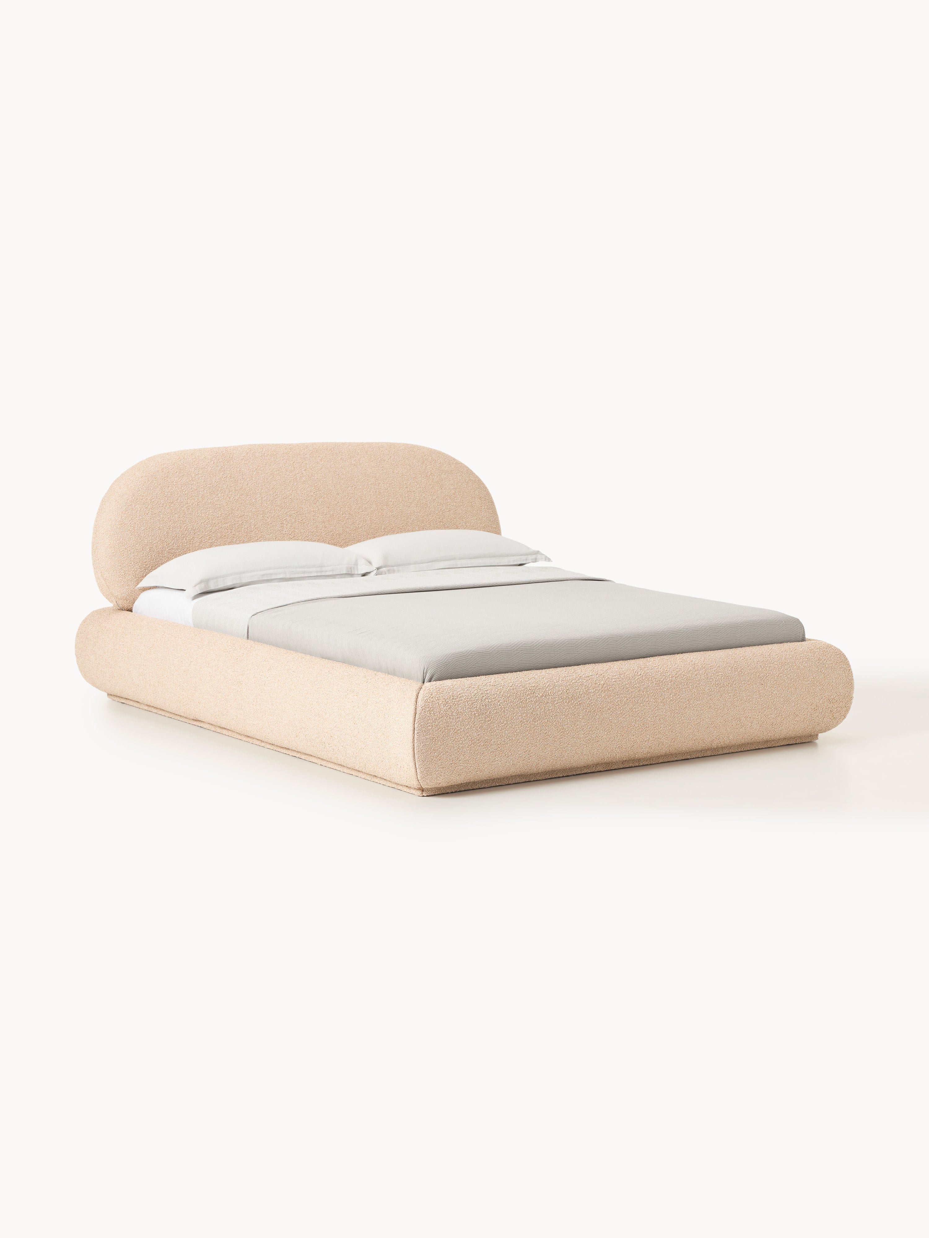 Alba Upholstered Bouclé Bed with Storage