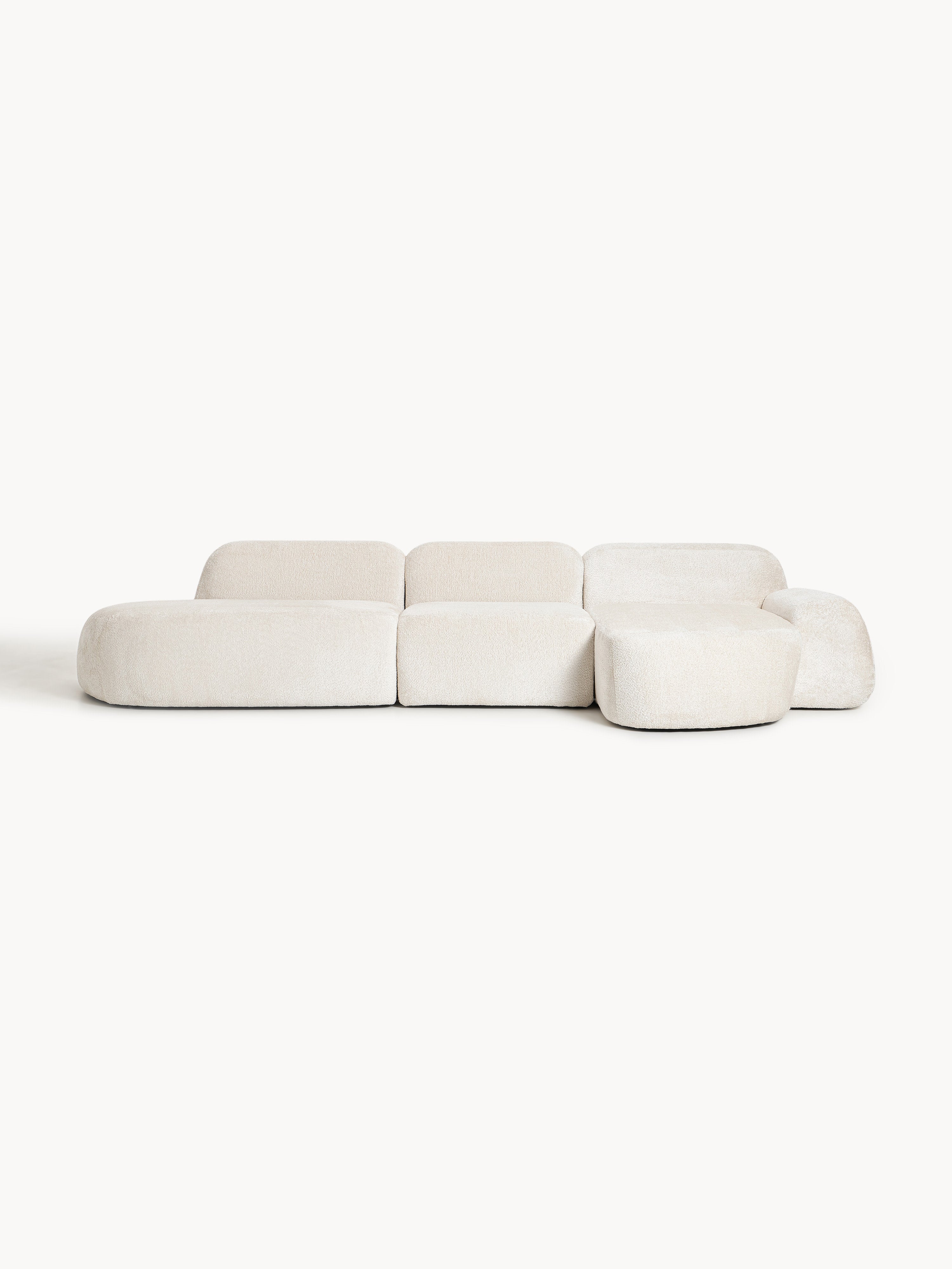 Gallery image 1 - Modular Teddy Bouclé Corner Sofa Wolke (4-seater) with Chaise End