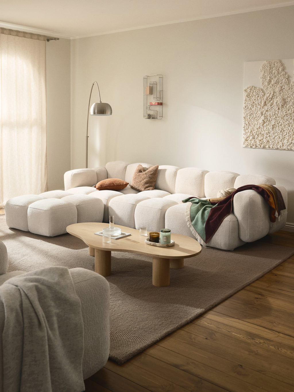 Tayla Modular Sofa (4-seater) with Ottoman (left/right)