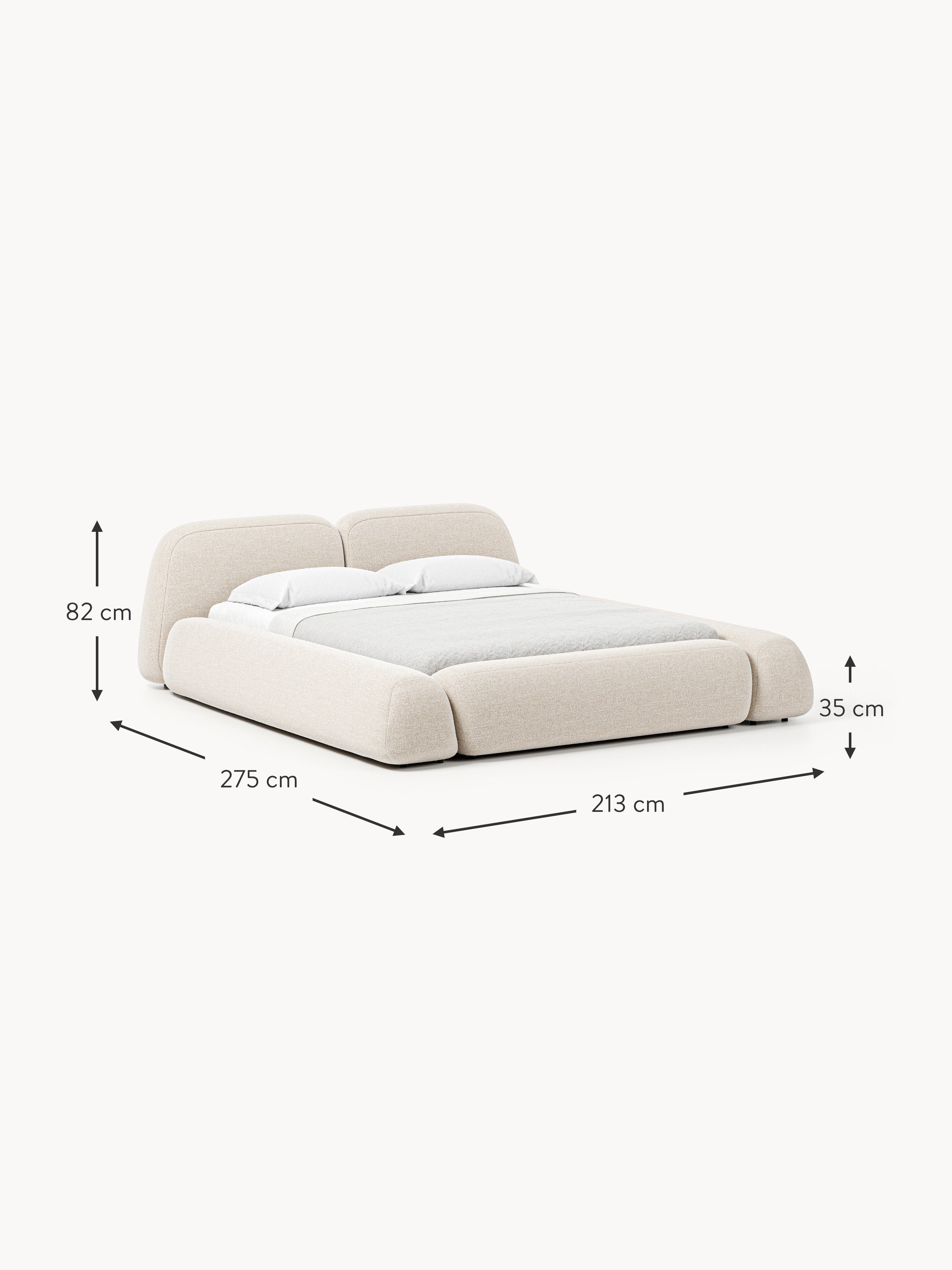 Wolke Upholstered Bouclé Bed with Storage