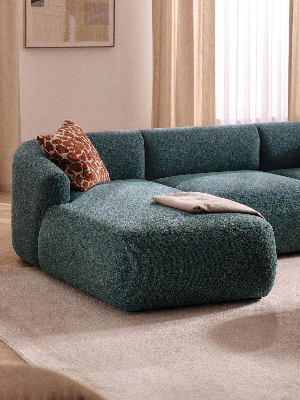 Sofia Modular Bouclé Corner Sofa (4-seater)