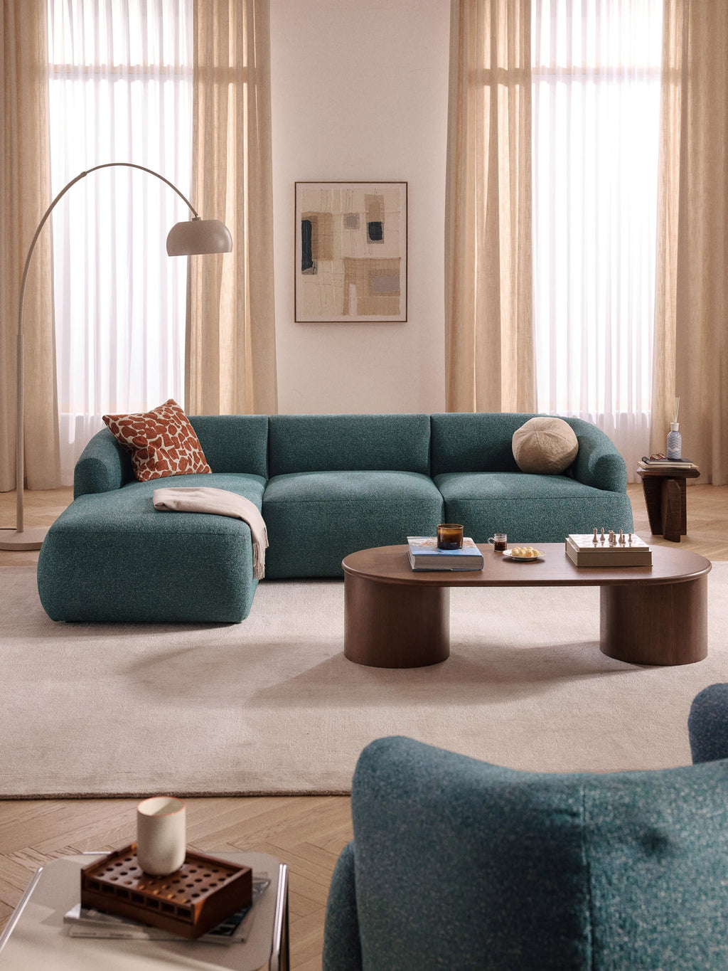 Sofia Modular Bouclé Corner Sofa (4-seater)