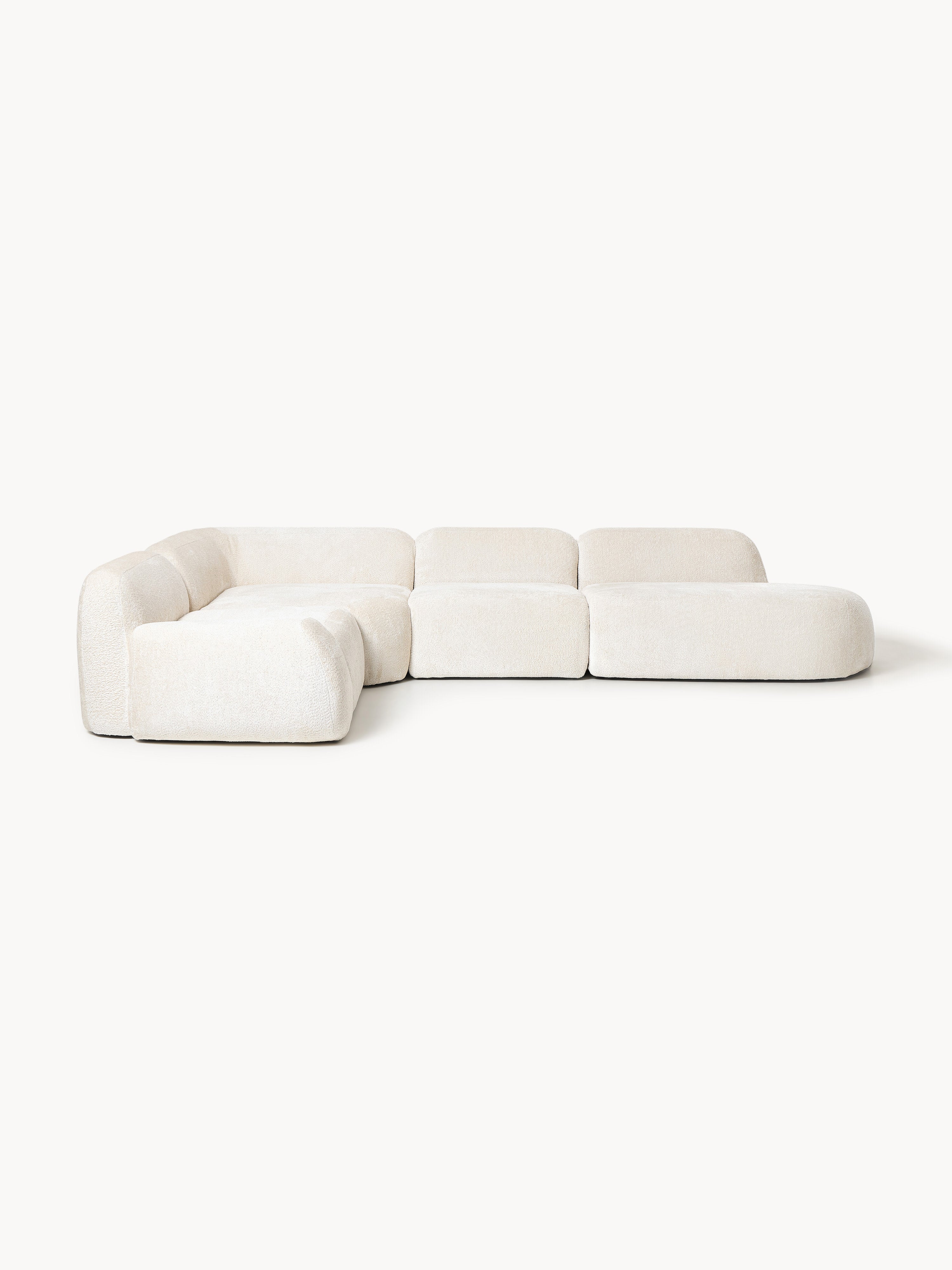 Wolke XL Modular Teddy Bouclé Corner Sofa with Chaise End