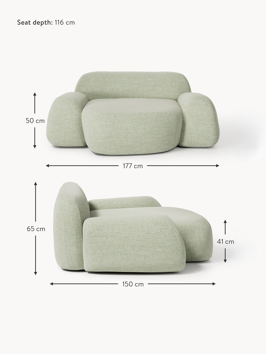 Wolke XL Bouclé Lounge Chair