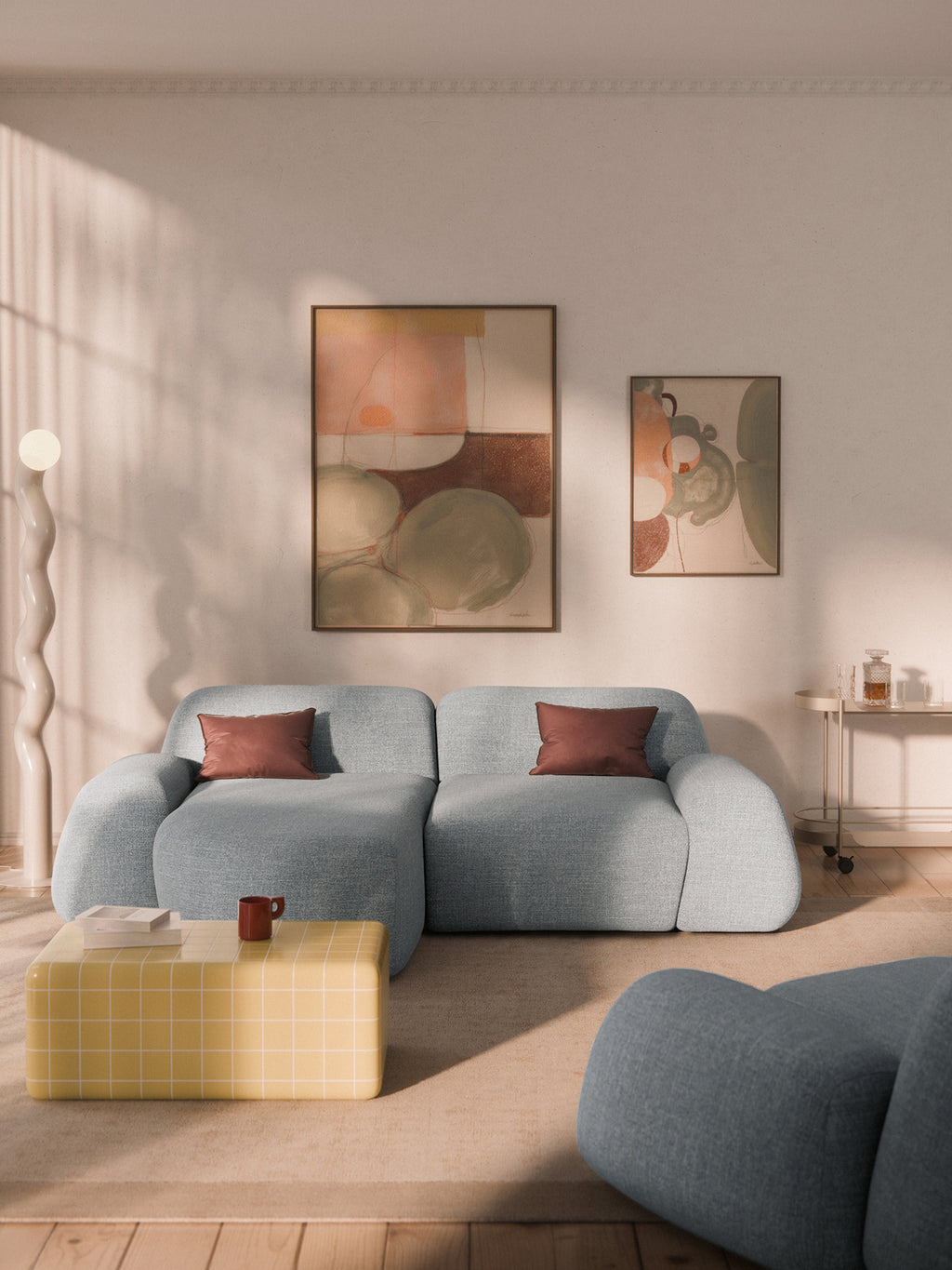 Wolke Modular Bouclé Corner Sofa (3-seater)