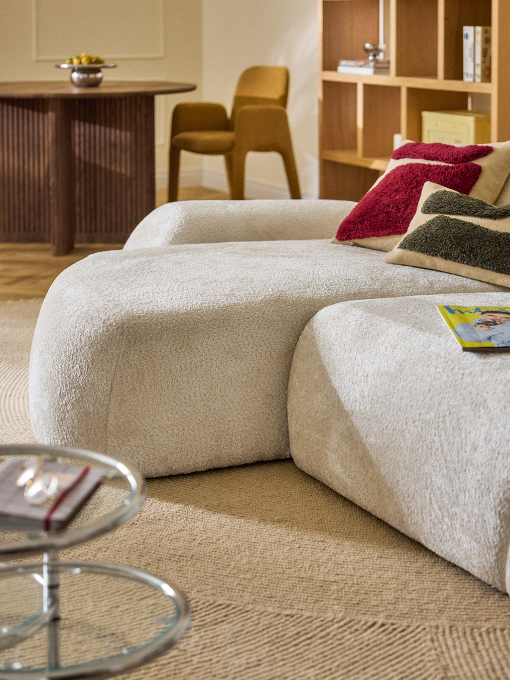 Wolke Modular Teddy Bouclé Corner Sofa (3-seater)