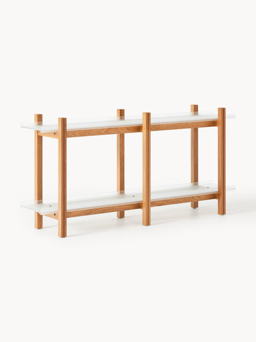 Gallery image 1 - Oak Shelving Unit Alex with Glass Shelves