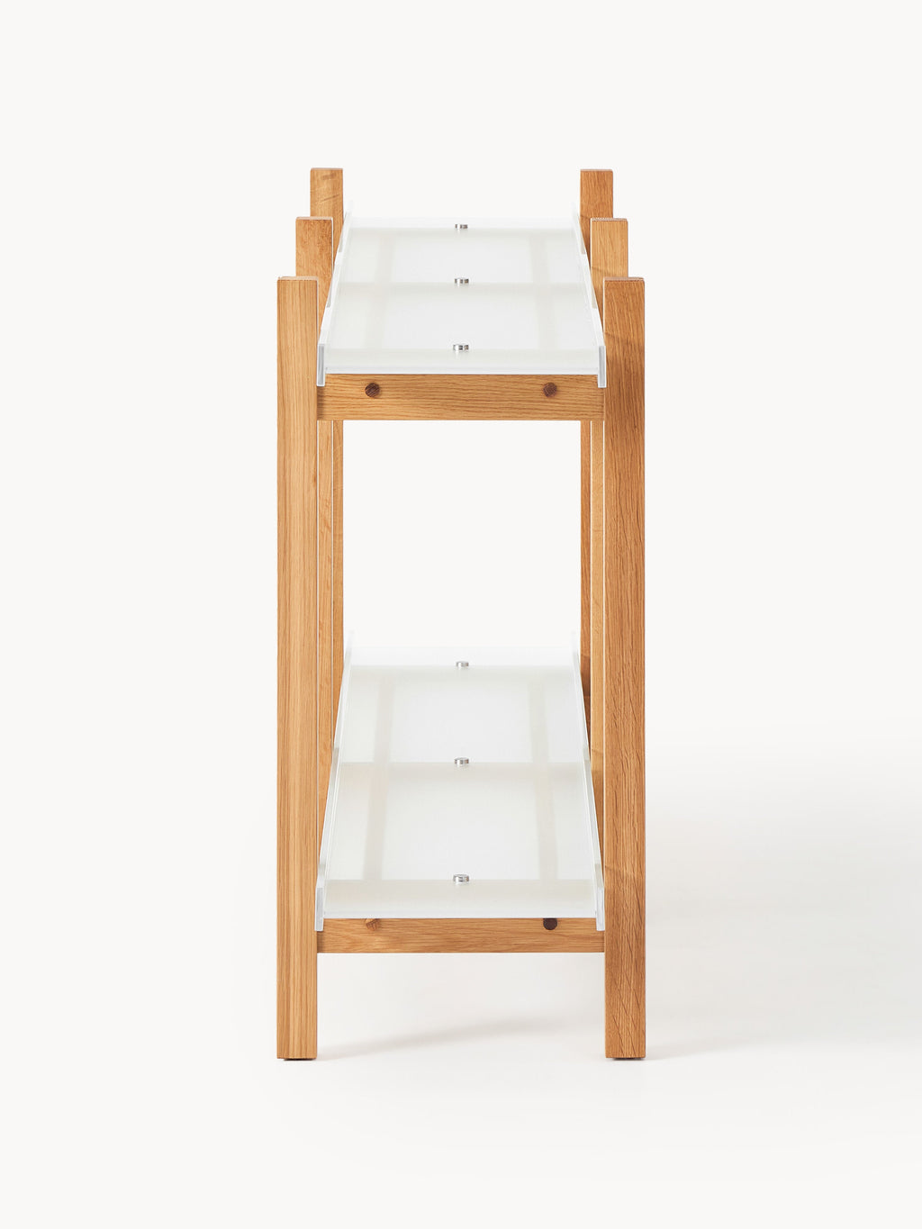 Alex Oak Shelving Unit with Glass Shelves