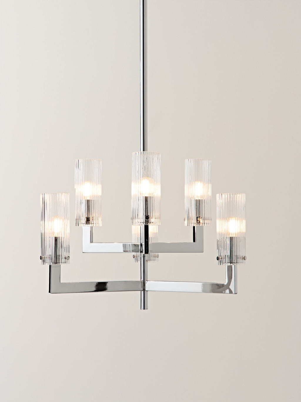 Ribbed Glass Chandelier Emmi