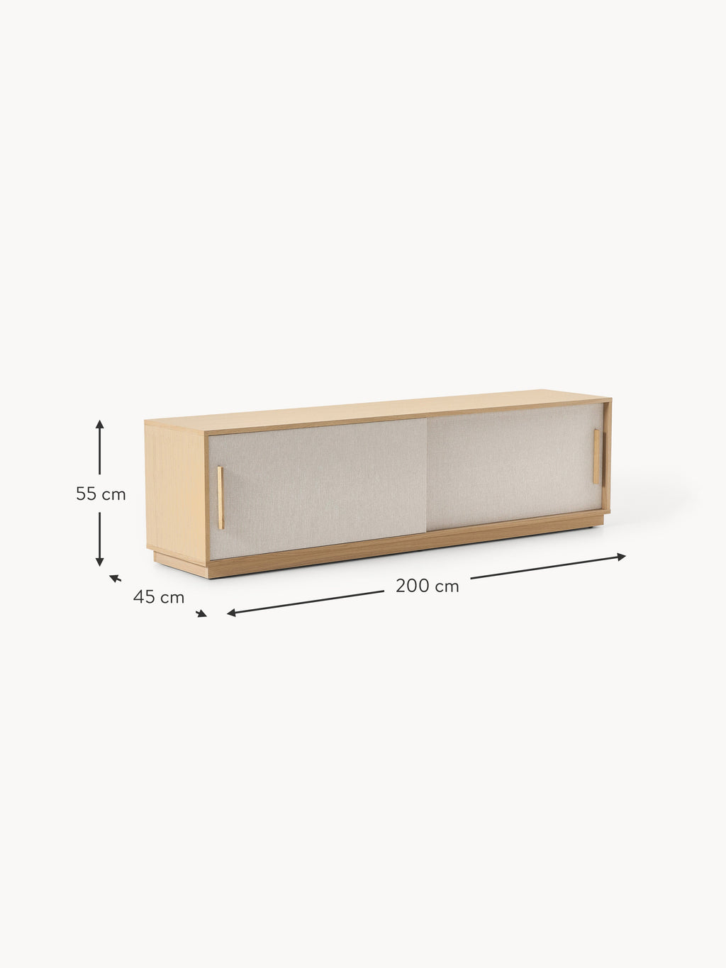 Wisp Wooden TV Stand with Upholstered Front