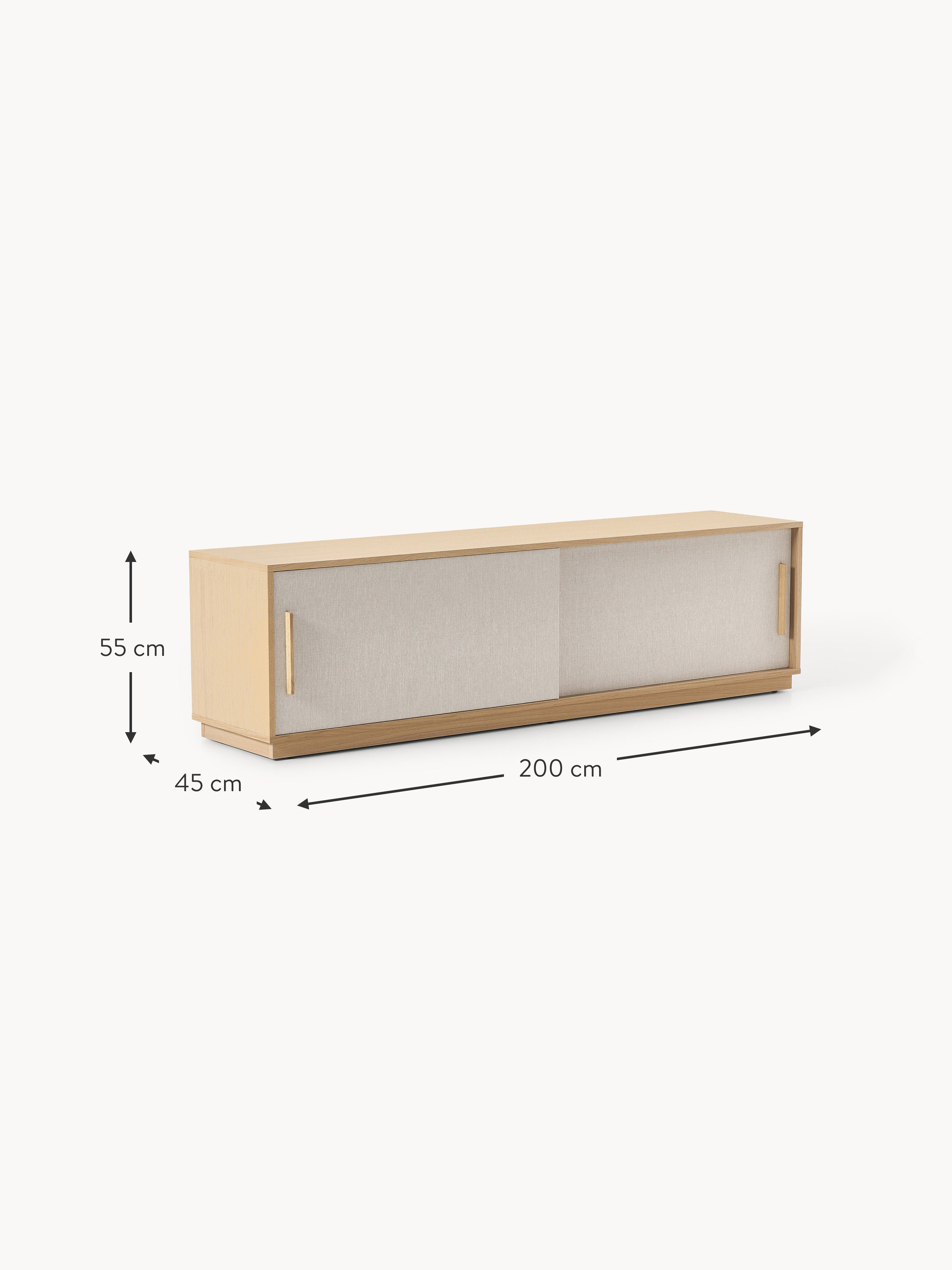 Wisp Wooden TV Stand with Upholstered Front