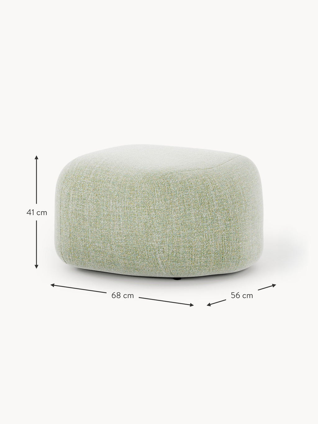 Wolke Oval Bouclé Ottoman